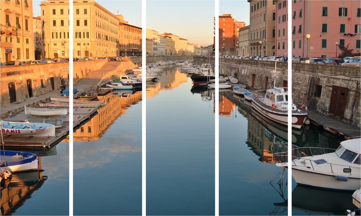 Gondola Groove: 5-Panel Venice Framed Wall Art Thatll Make Your Walls Swoon (127x76cm)