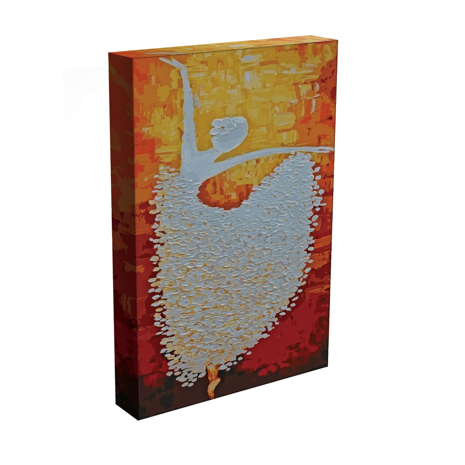 Side view of Tap Your Toes: Graceful Dancing Woman Framed Wall Art in modern living space
