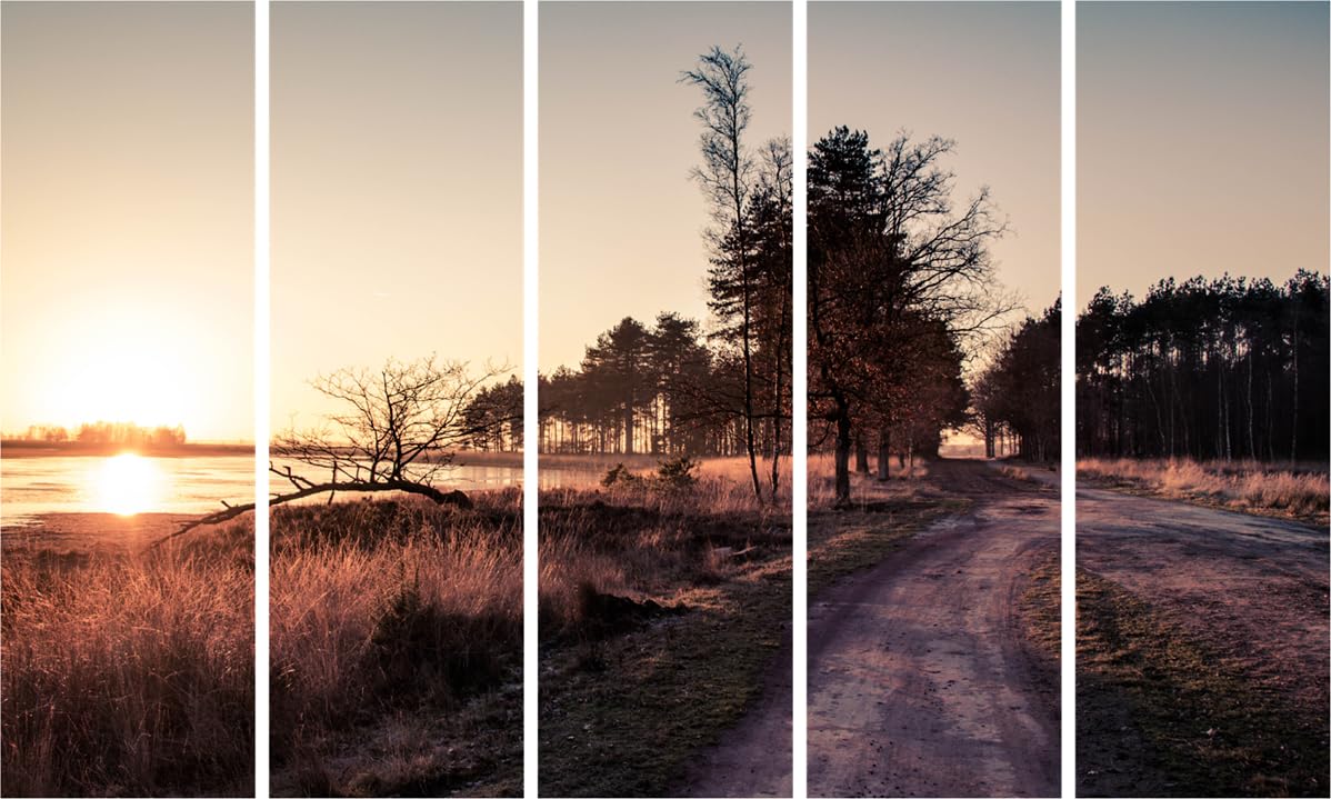Sunset Spectacular: 5-Panel Framed Wall Art That'll Make Your Walls Blush
