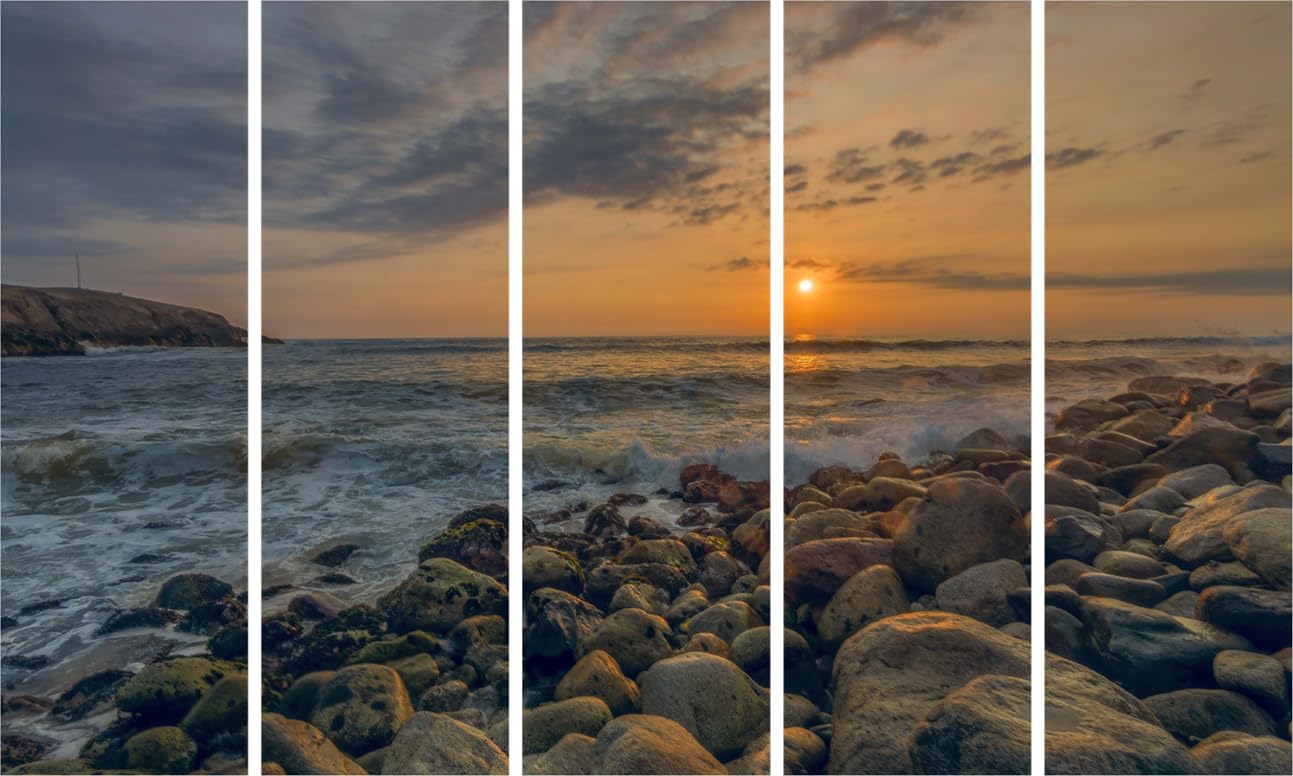 Ocean Sunrise-sational Multi-Panel Wall Art That'll Make Waves - Abstract Vinyl & MDF Framed Masterpiece