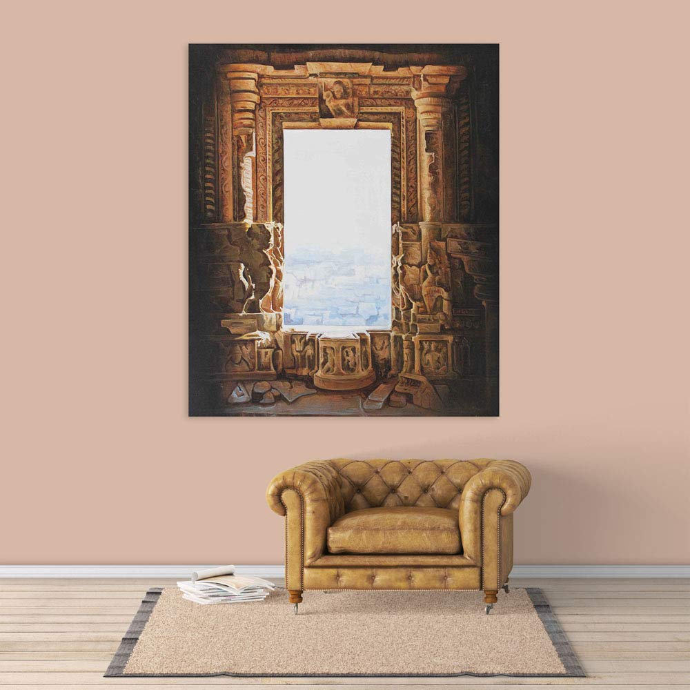 City-Slick Dusty Windowsills Unframed Wall Art showcasing dusty windows and urban buildings