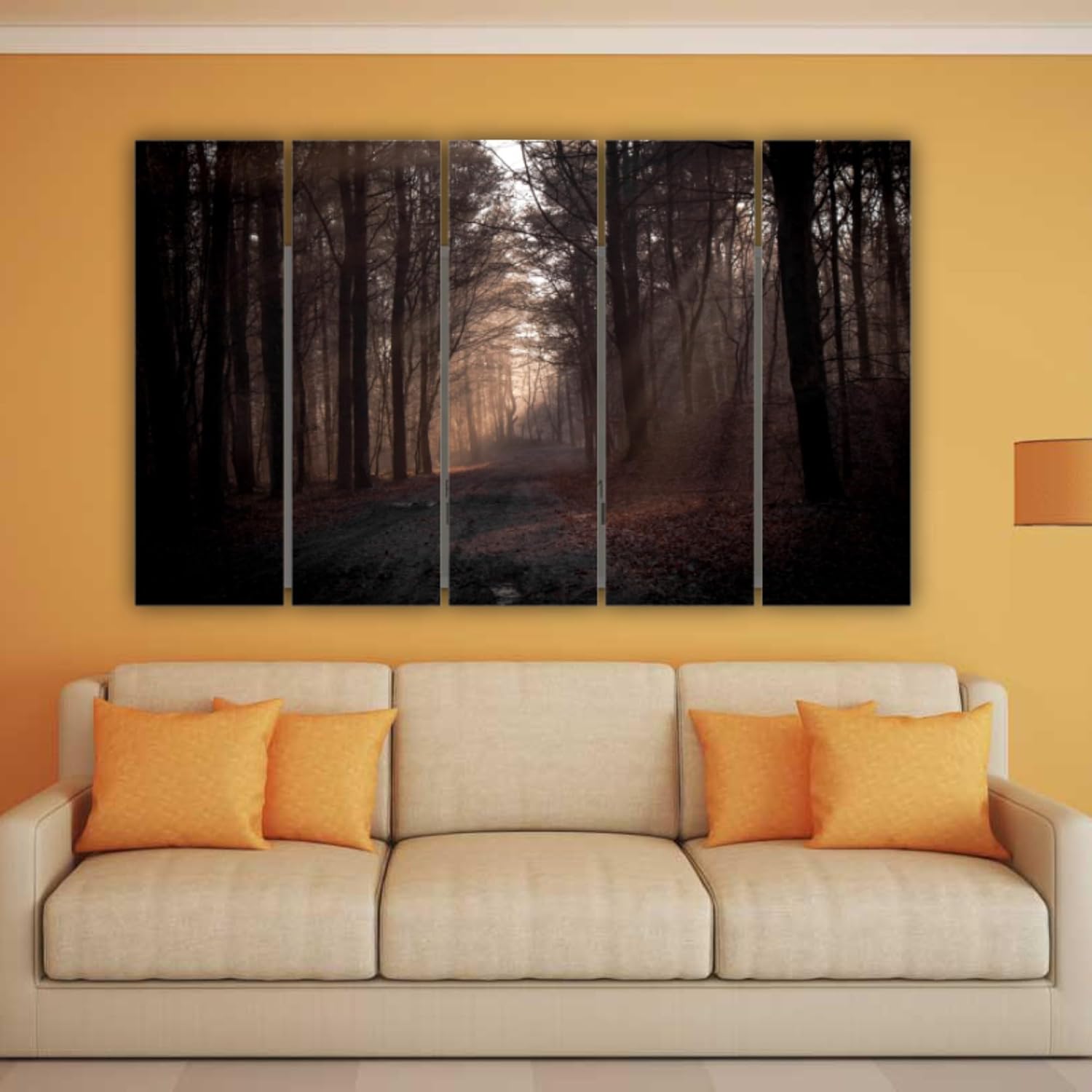 Close-up of vibrant multicolour Sunbeam-chasing Woman Framed Wall Art.