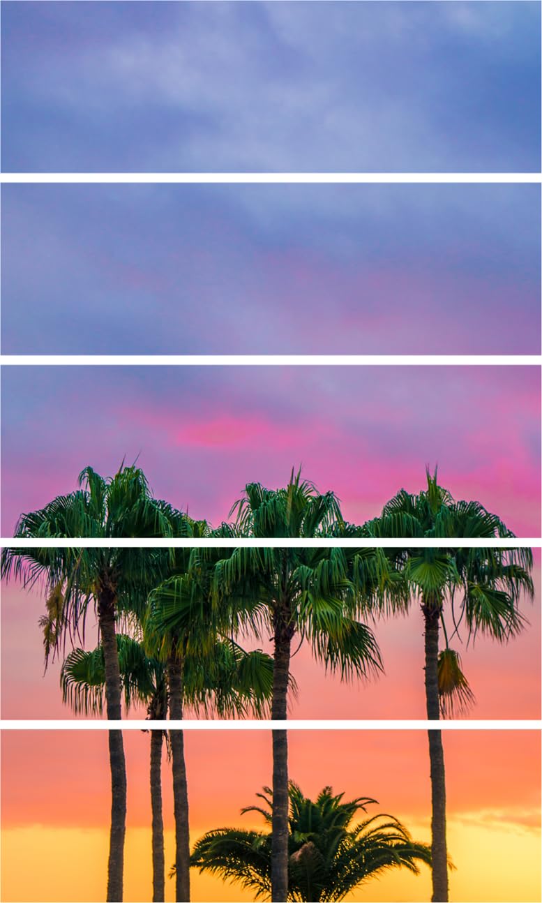 Tree-mendous Multi-Frame Wall Art showing vibrant tree design in five panels