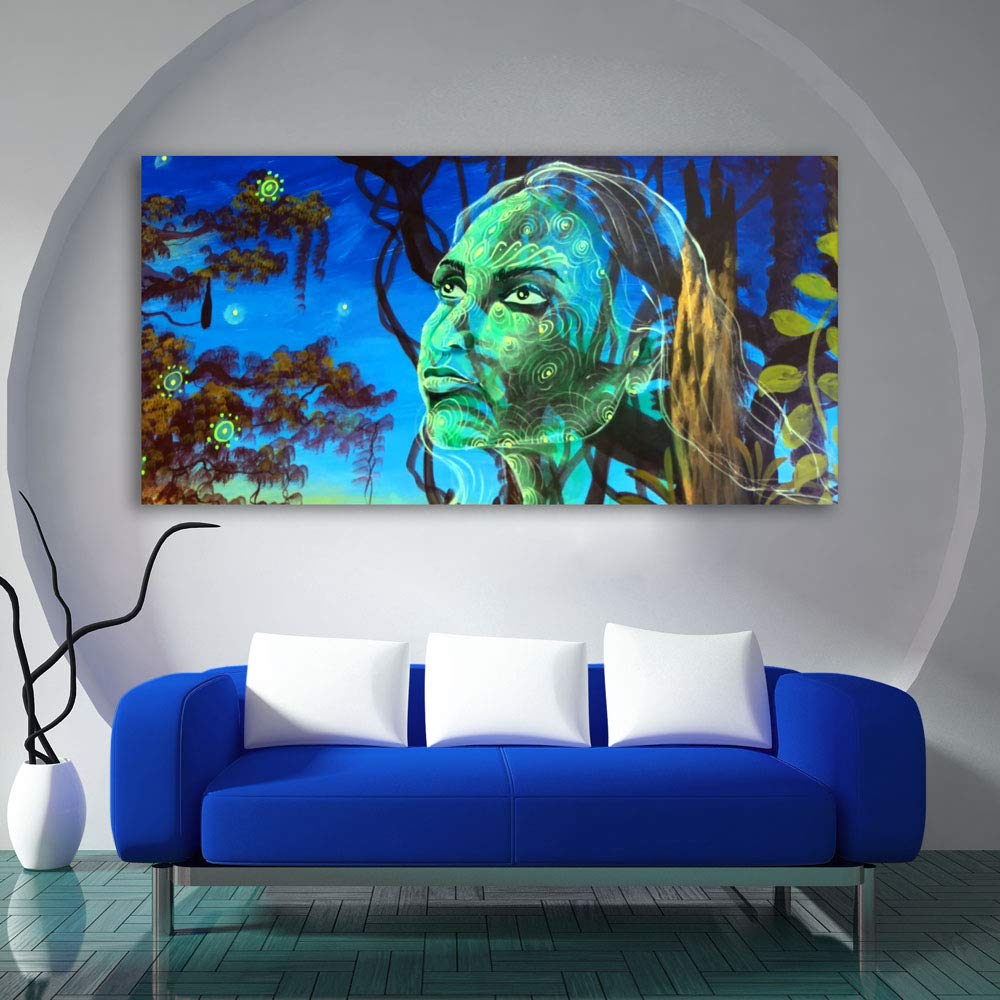 Aquamarine-tastic Dream Canvas That'll Make Your Walls Swoon - Abstract Framed Wall Art (85x40.5cm)