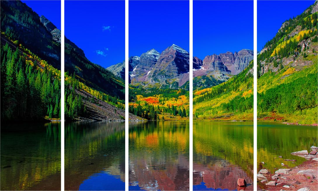 Hill-tastic 5-Panel Nature Framed Wall Art That'll Make Your Walls Green With Envy (150x76cm)