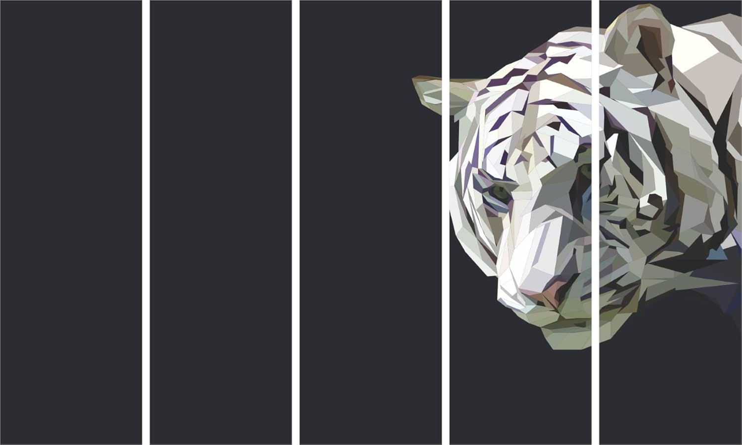 Tiger-rific Polygon Prowl Framed Wall Art That'll Roar in Your Room (127x76cm Multi-Frame)