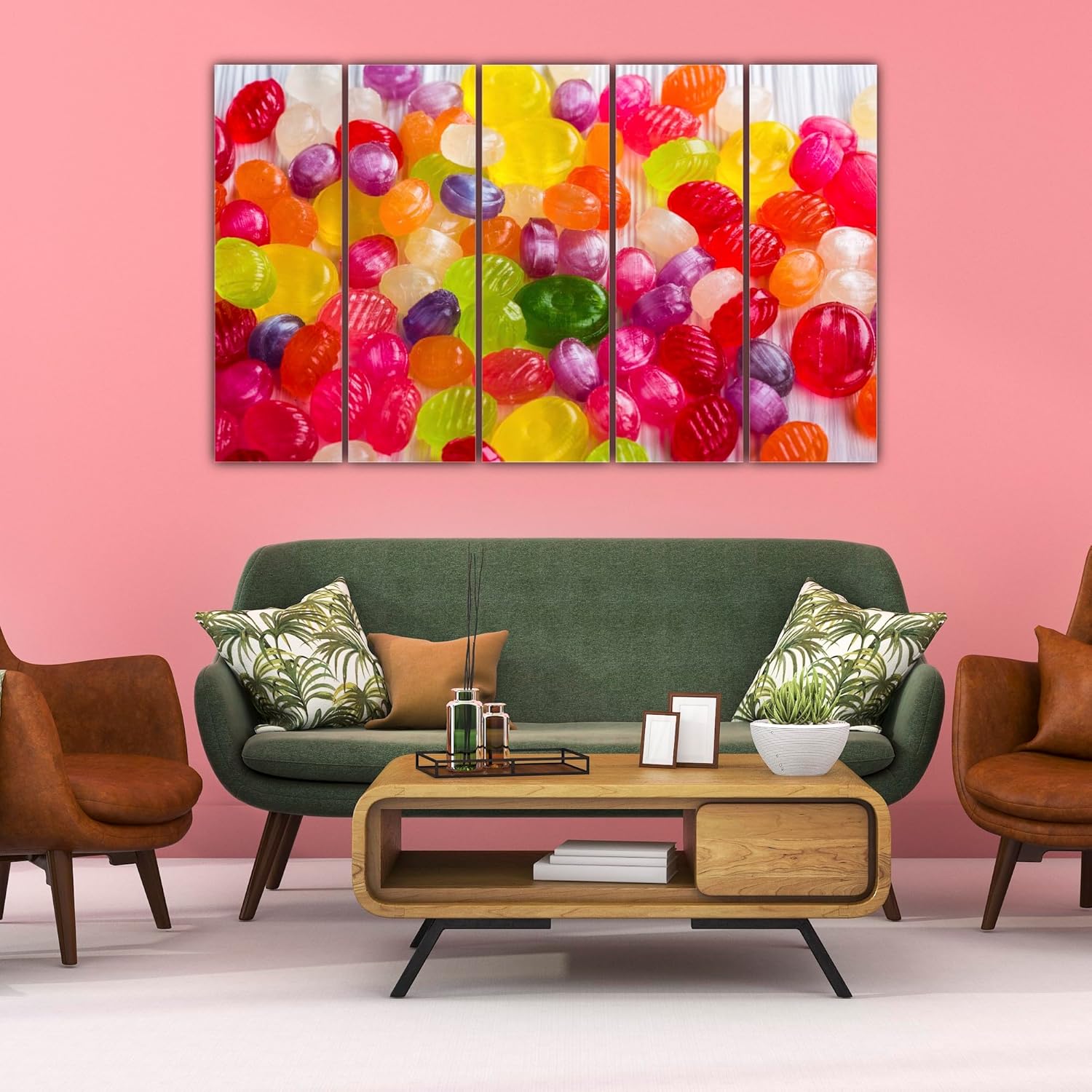 Close-up of Candy-licious Photography: Framed Multi-Frame Wall Art showing vibrant sweet-themed prints