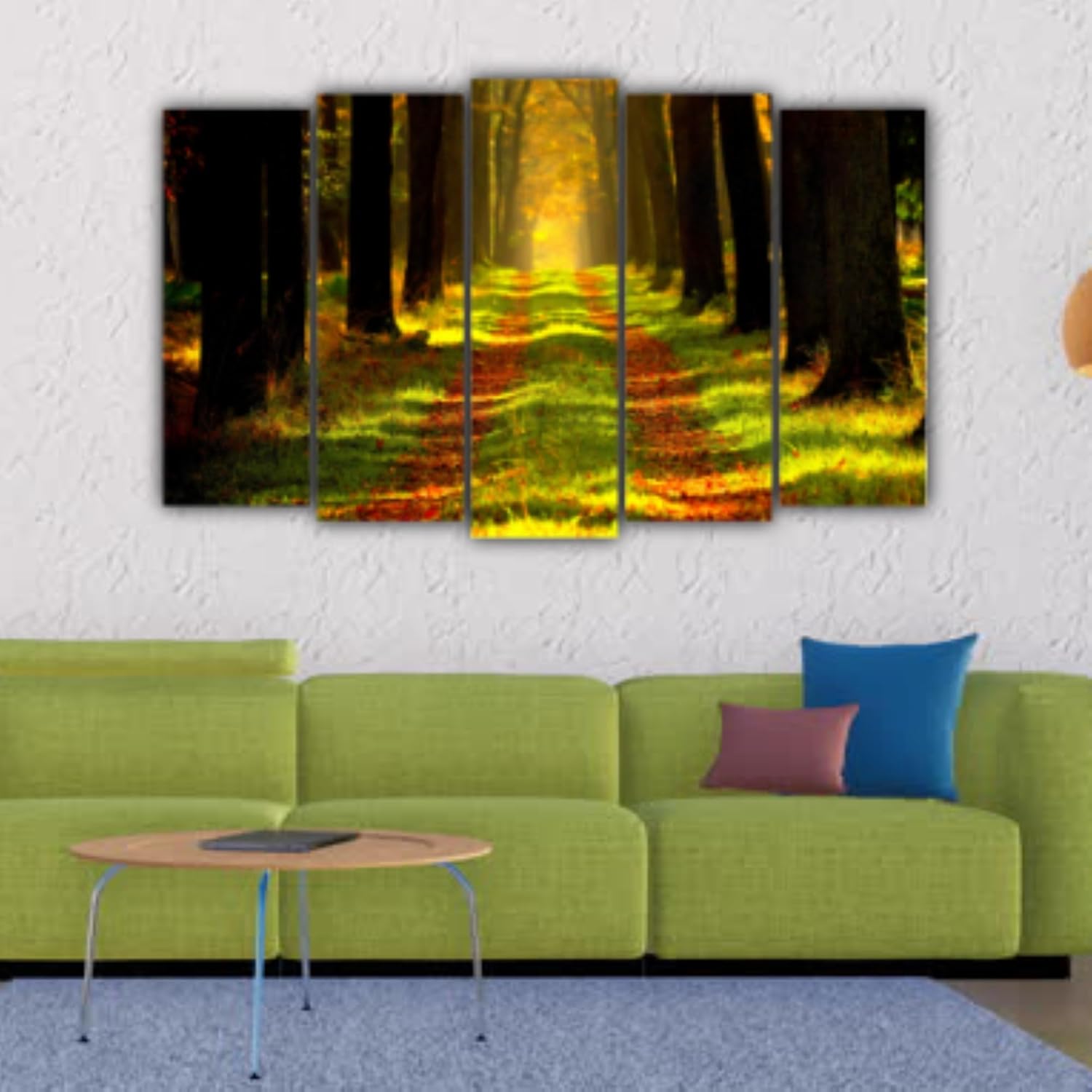 Close-up of the vivid green hues on the Forest-tastic Framed Photography Wall Art panels