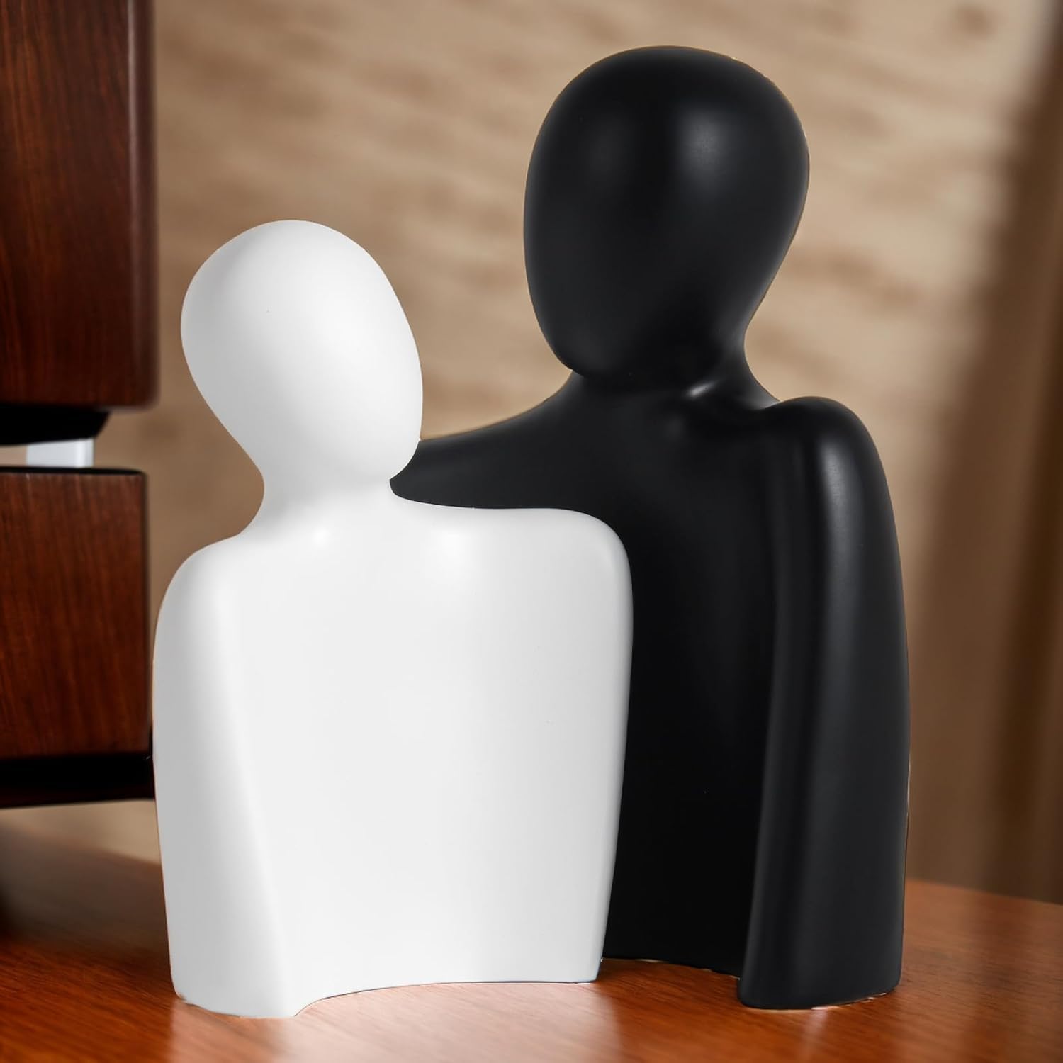 Hugging Couple Figurines for Shelf and Table, Modern Romantic Sculptures for Living Room, Bedroom, Office Decor - 12