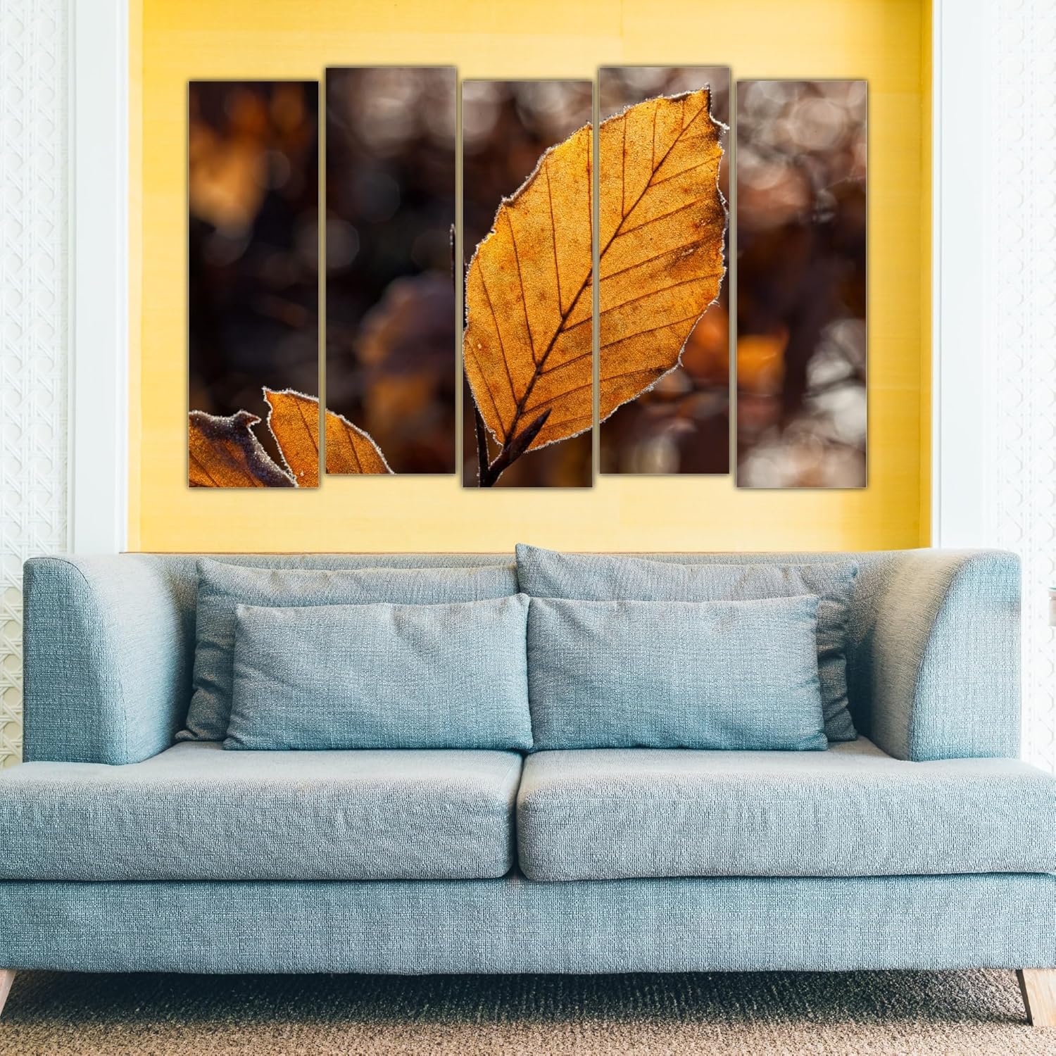 Leaf It to Style Wall Art close-up revealing the splash-proof laminated finish on MDF frames.