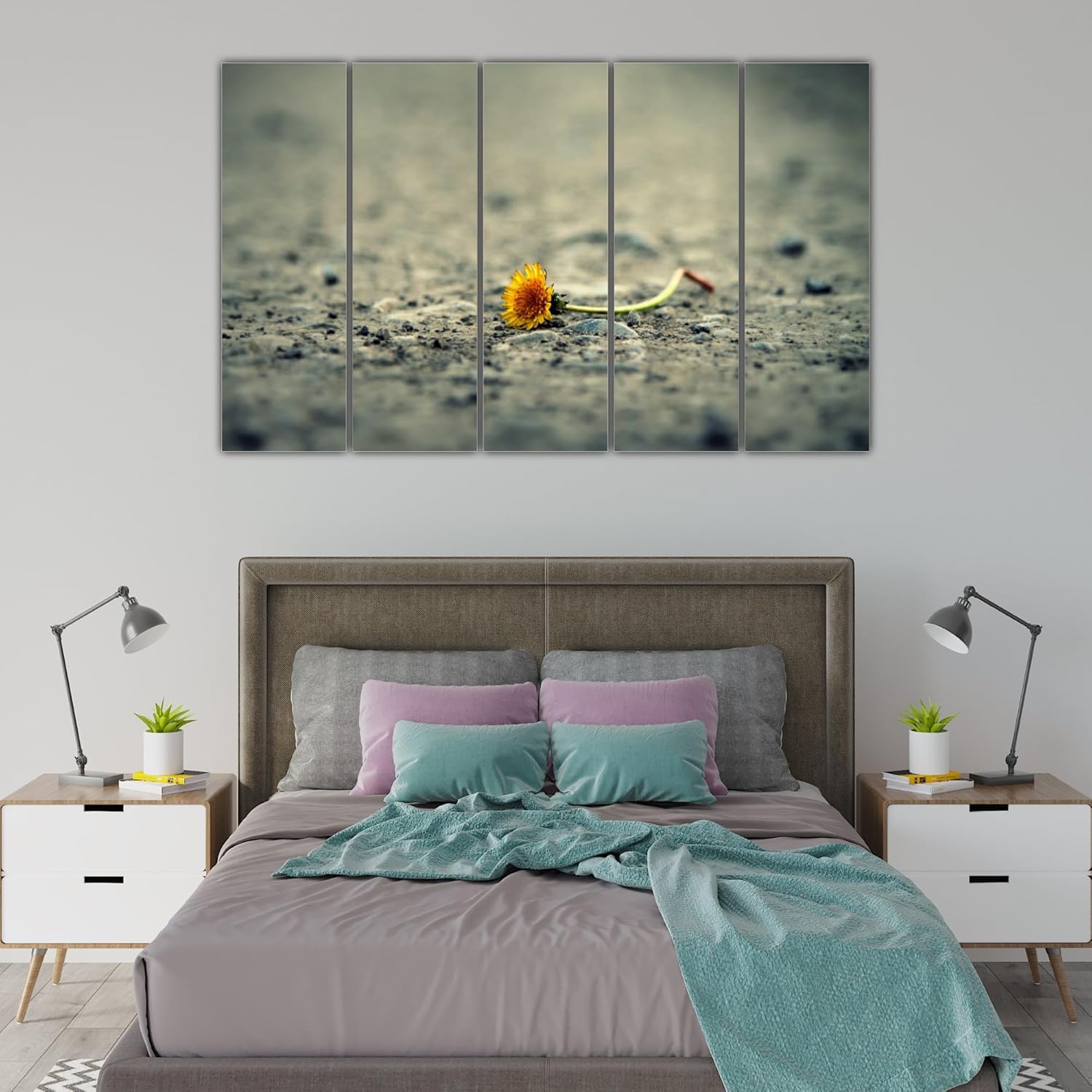 Petal-power wall art set in multi-frame design bringing floral elegance