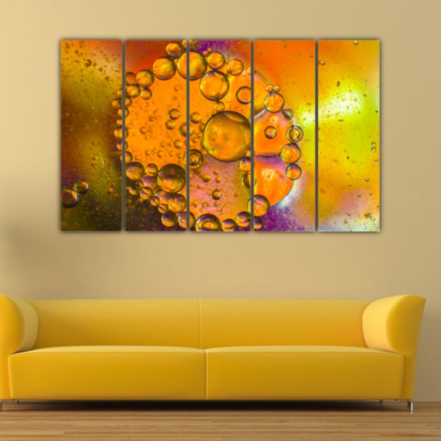 Frame Fiesta: Photographic Multi-Frame Framed Wall Art That Steals the Show (127x76cm) displayed above a modern sofa