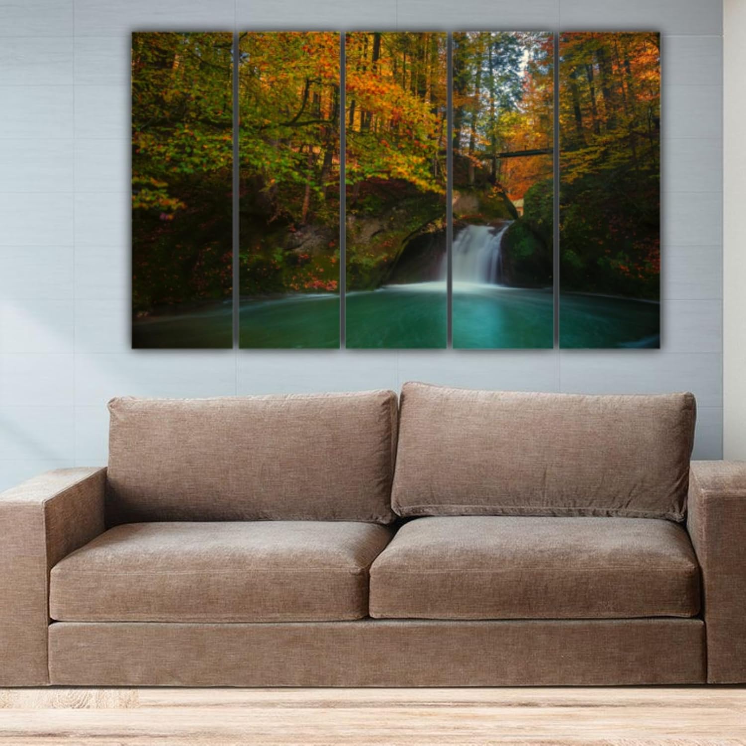 A close-up of a single frame from the Nature-nificent 5-Panel Framed Photography Wall Art showing vibrant nature photography.