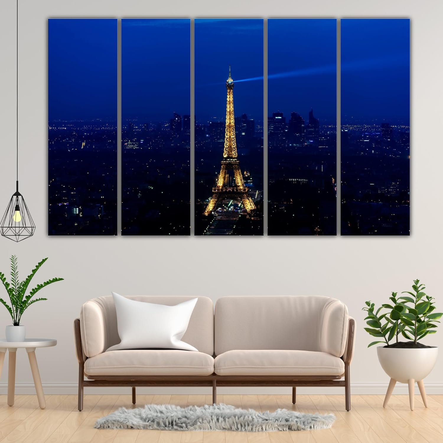 Close-up of the multi-color Eiffel Me Impressed Wall Art panels with matte-laminated MDF frames.