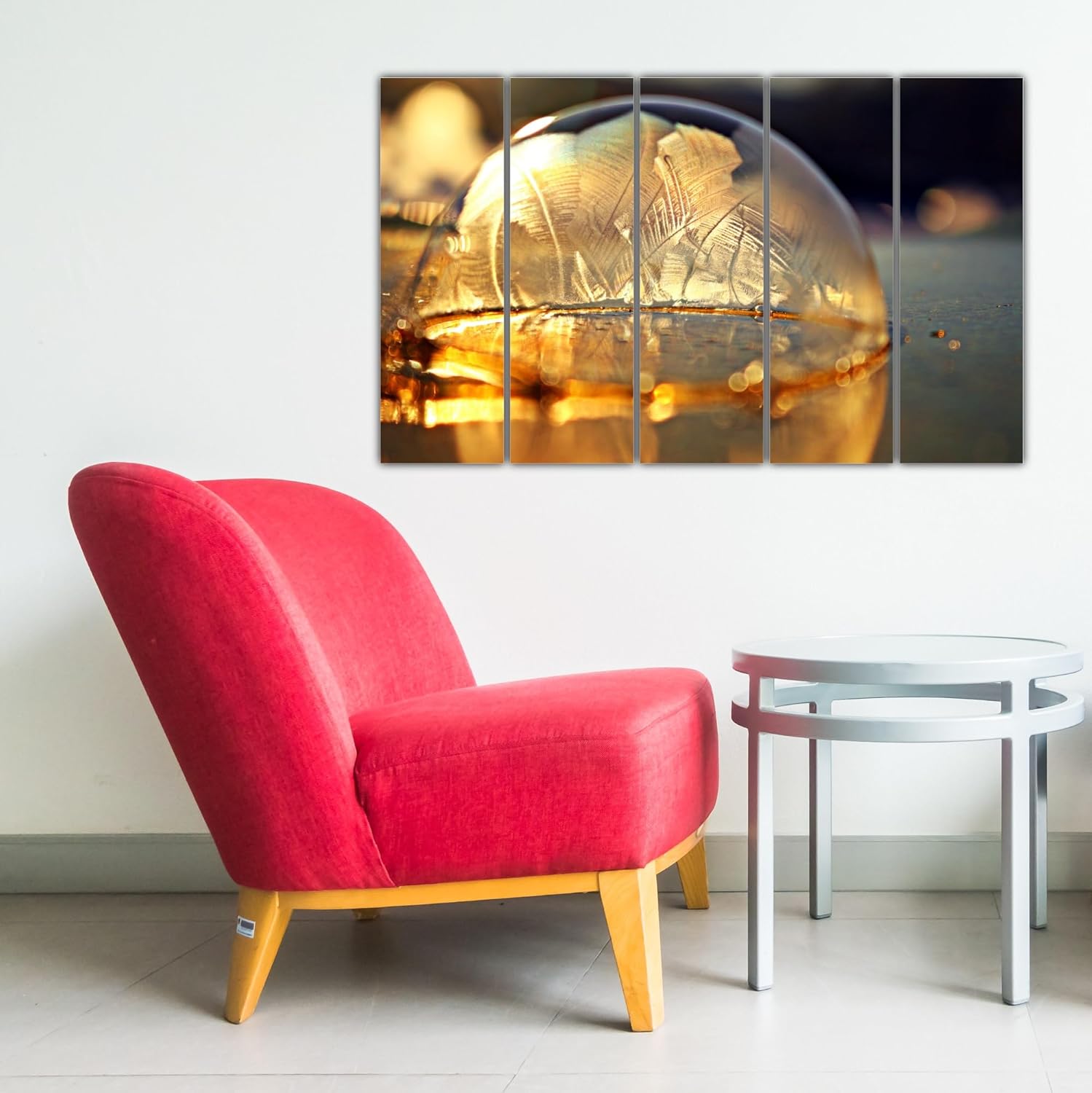 Close-up of the sturdy MDF frames on the Leaf-tastic 5-Panel Framed Wall Art That'll Leaf Your Guests Speechless