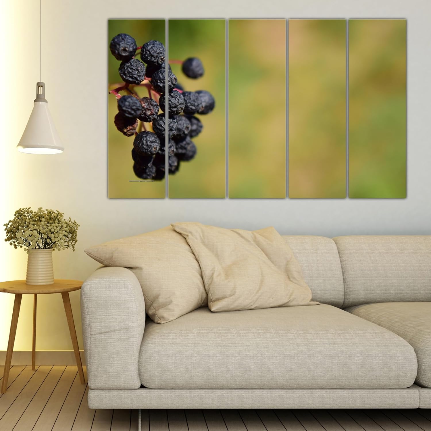 Close-up of vibrant red berries in the Berry-blast Wall Art multi-frame photography set
