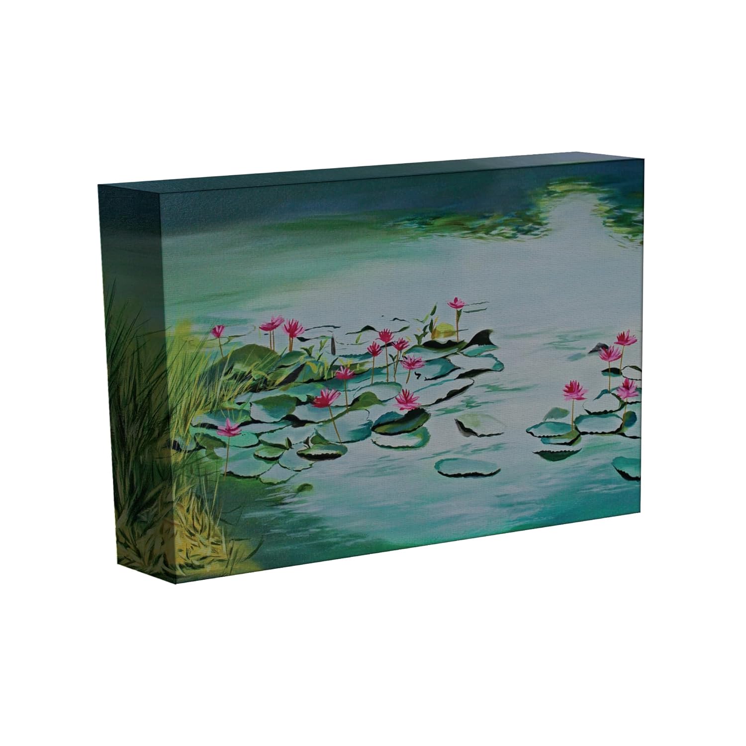 Serene landscape Wall Art in a sleek wooden frame titled Nature-ally Calm