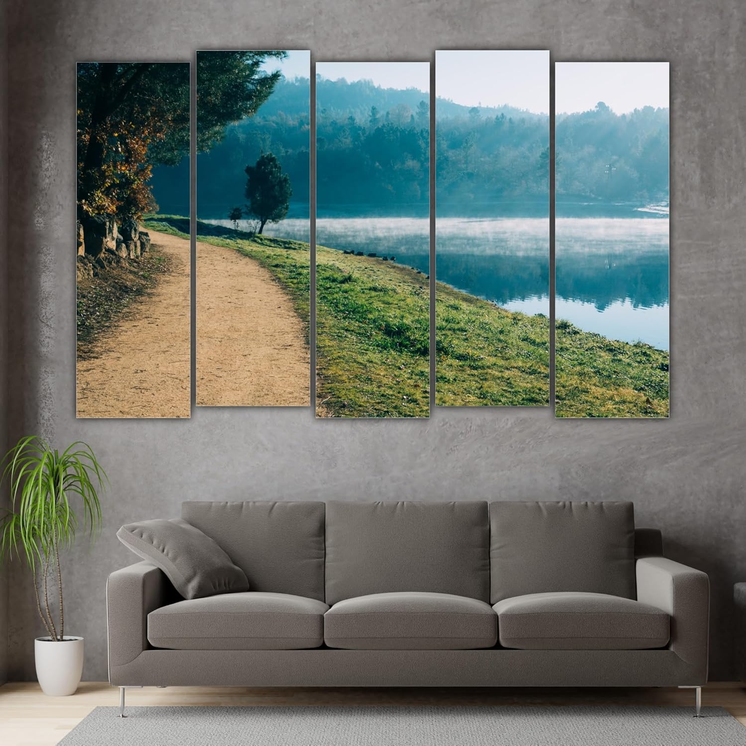 Close-up of a single panel from Tree-mendous 5-Panel Wall Art That'll Bring the Outdoors In - Framed & Ready to Hang highlighting detailed foliage.
