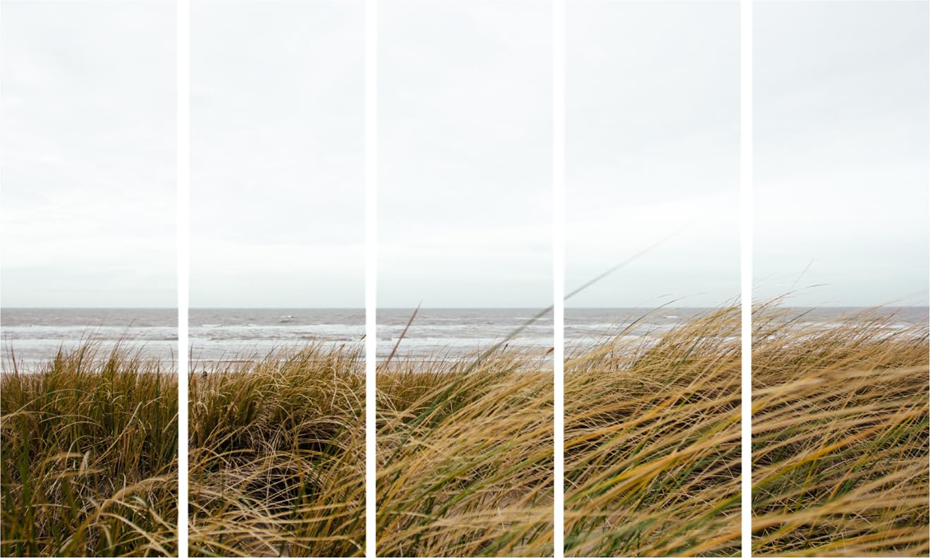 Ocean-tastic Fields Framed Wall Art That'll Make Your Walls Wave - Vibrant 5-Panel Masterpiece (150x76cm)
