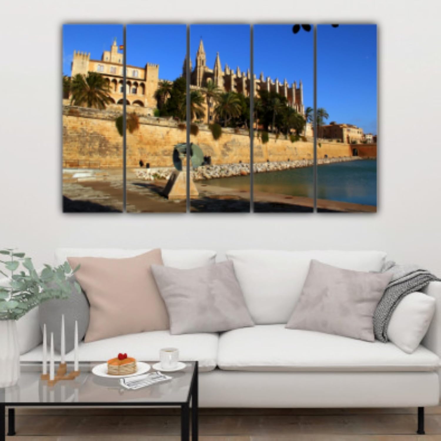 Architexture 5-Panel Wall Art That'll Make Your Sofa Go Wow  modern architecture design printed on durable wooden MDF in a multi-frame display.