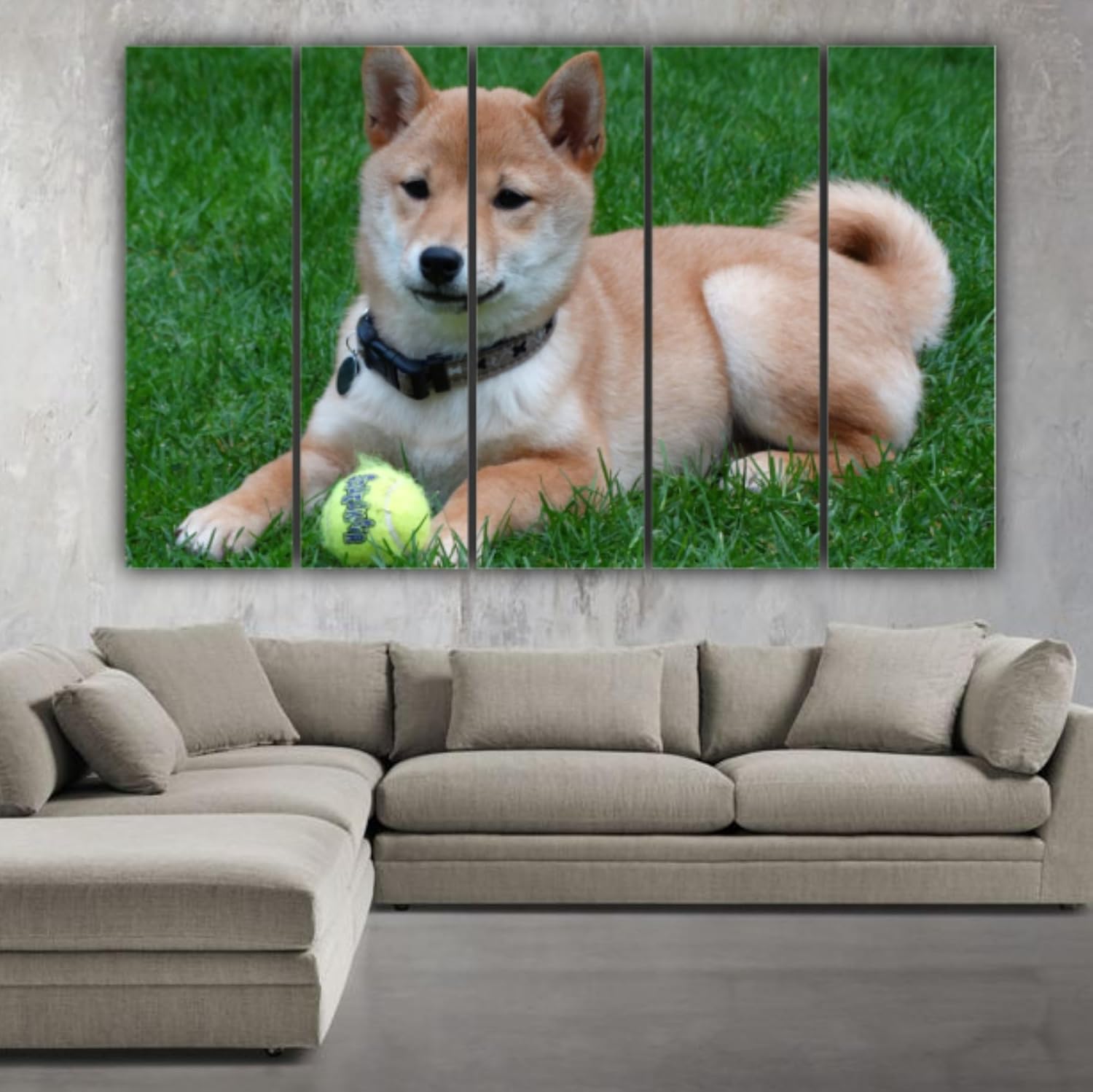 Close-up of framed dog photography Wall Art showing high-quality splash-proof prints.
