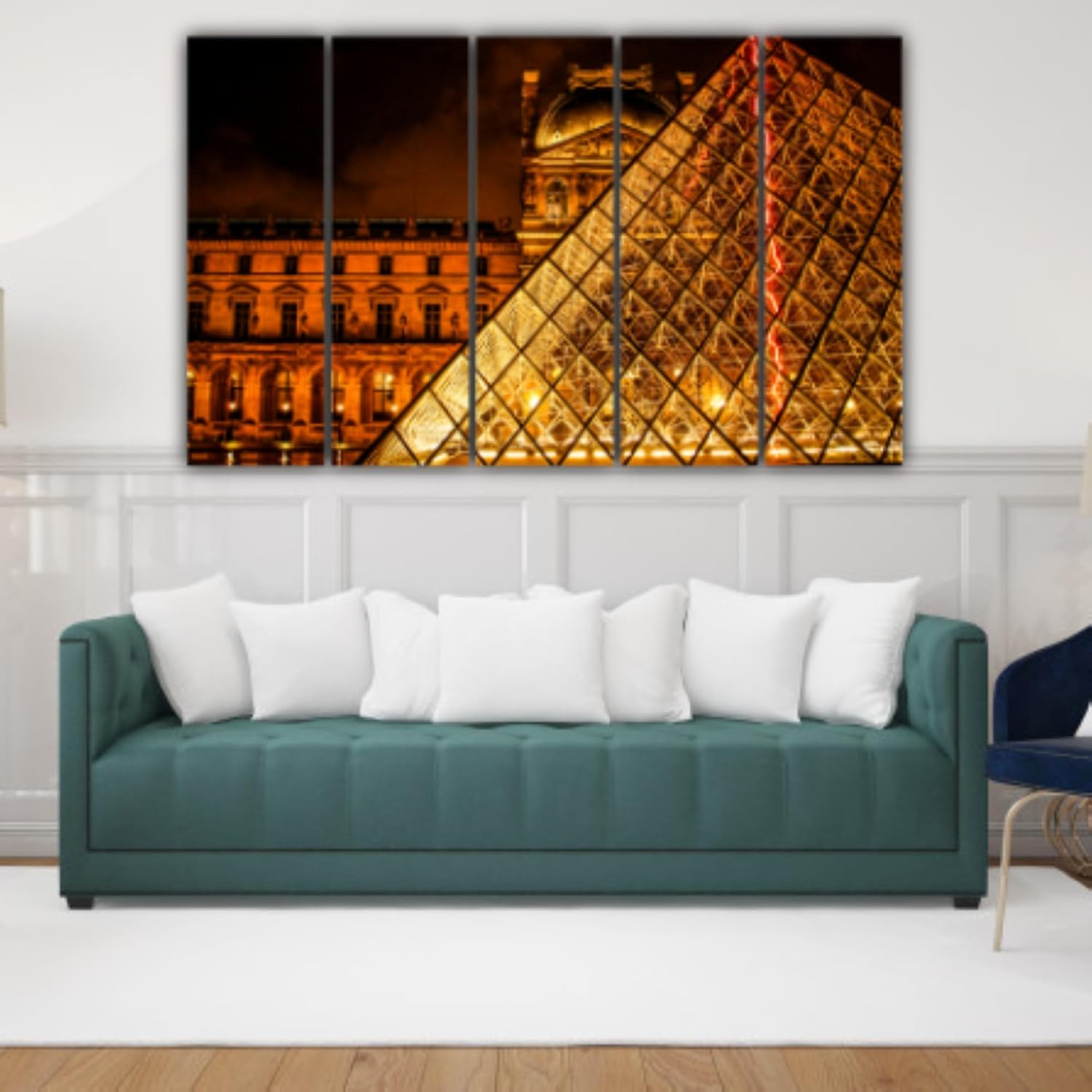 Vibrant Italy-themed Wall Art in a 5-panel framed design for a bold statement piece