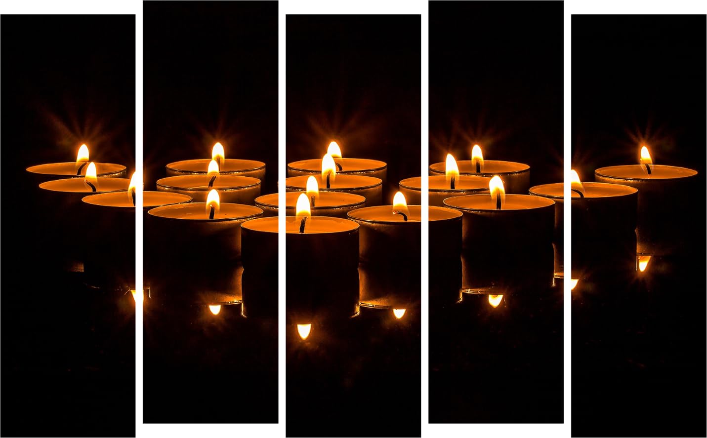 Candle-Lit Canvas Photography Framed Multi-Panel Wall Art That'll Make Your Walls Wink (150x76cm)