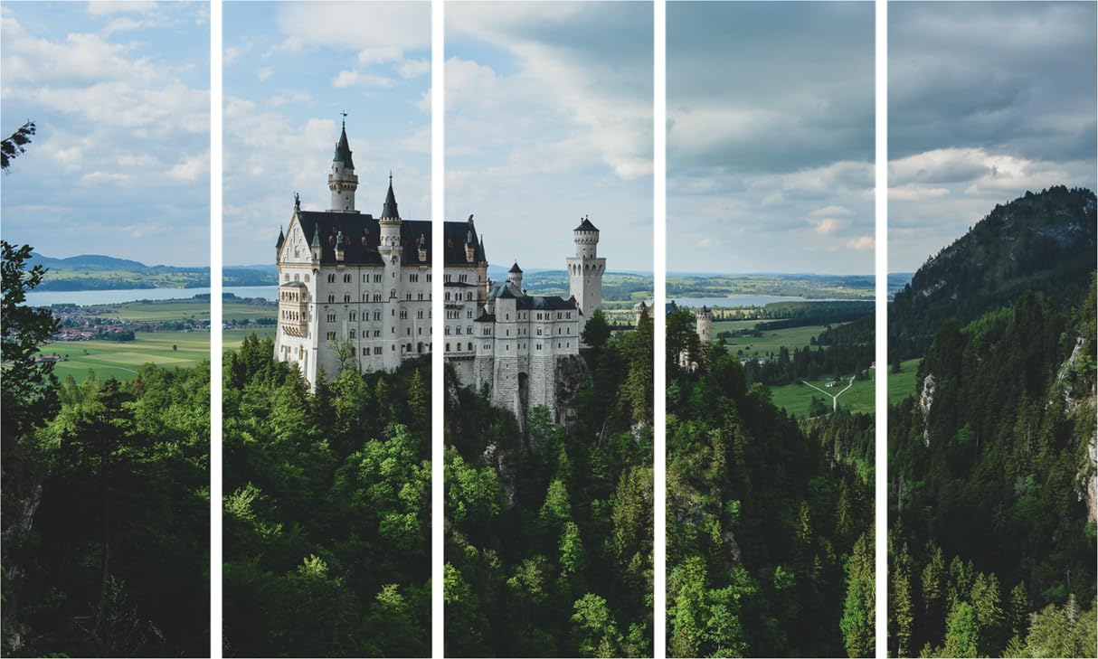 Castle-tastic 5-Panel Photography Framed Wall Art That'll Crown Your Walls (127x76cm Multi-Frame Masterpiece)