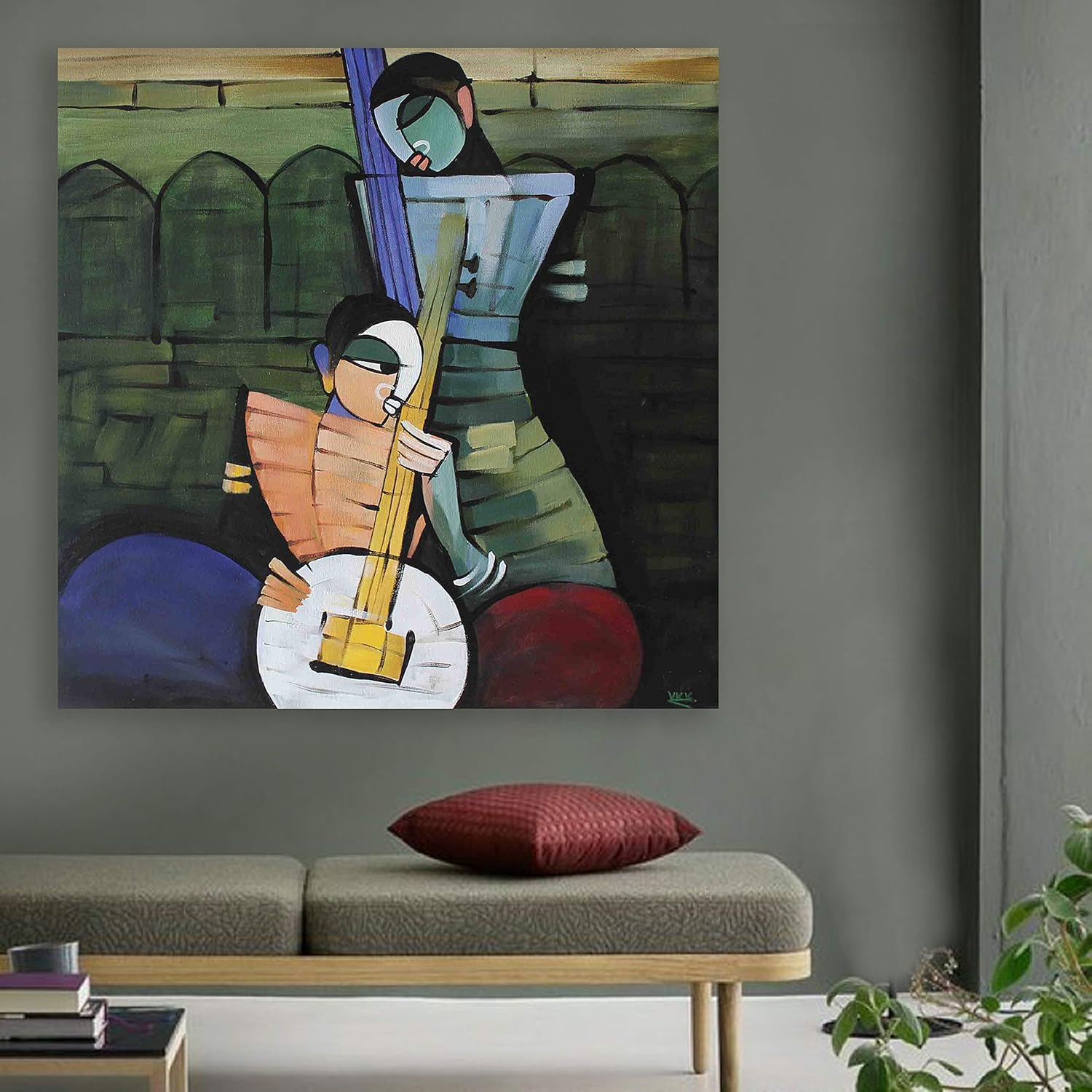 Blue-tastic Learning Canvas: Unframed Abstract Wall Art featuring vibrant matte blues