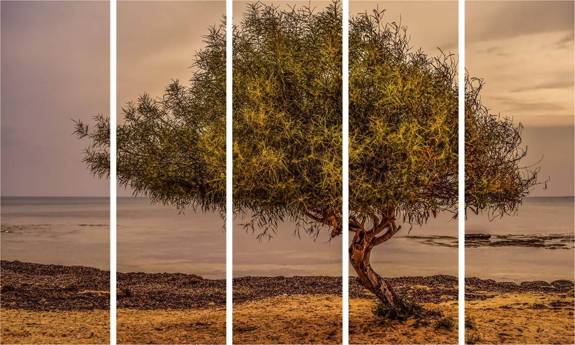 Tree-mendous Multi-Frame Framed Wall Art displaying elegant tree designs across five panels