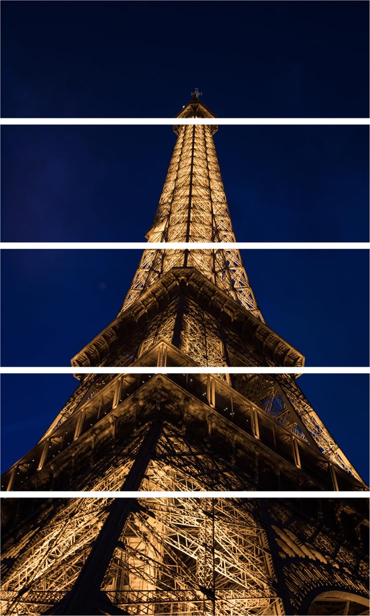 Paris-tastic Multi-Frame Eiffel Tower Wall Art Thatll Make Your Walls Swoon, bold orange panels on sturdy MDF