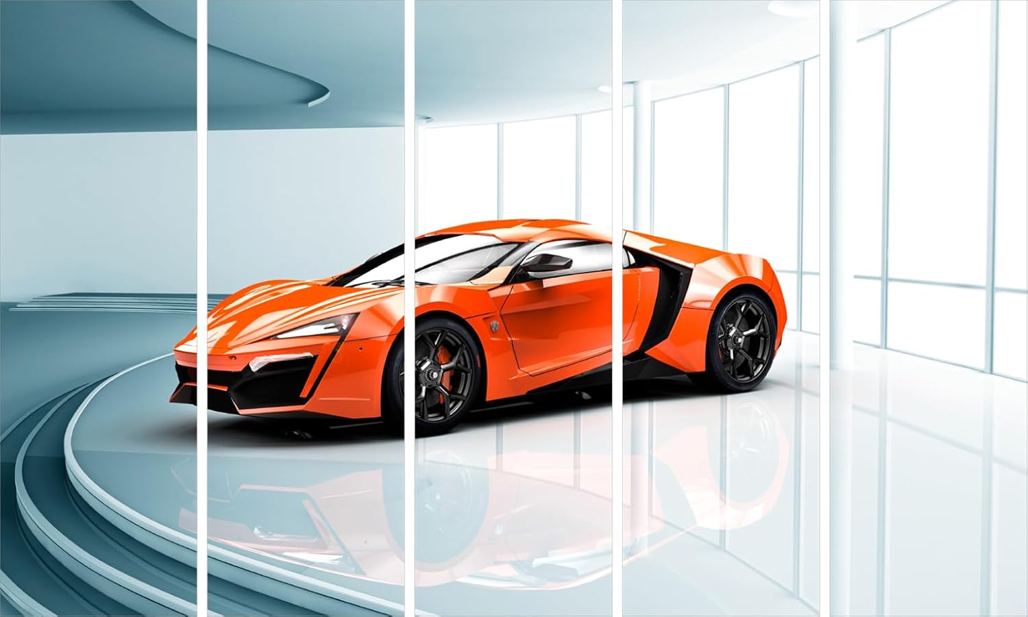 Rev Up Your Walls with Car-tastic 5-Panel Framed Wall Art (150x76cm)