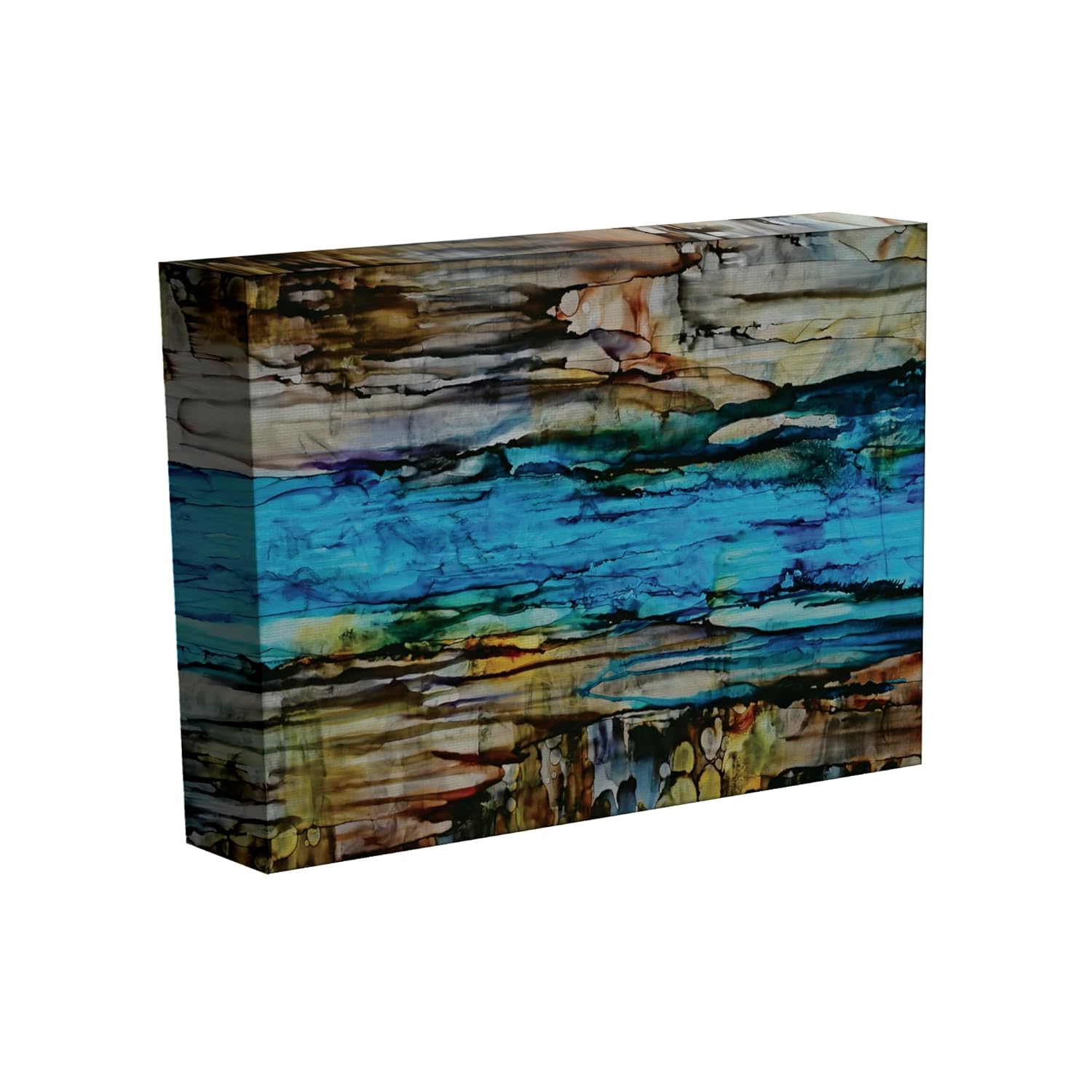 Close-up of Lake Lover's Serenade: Framed Water-Themed Wall Art highlighting the matte finish and vivid water theme