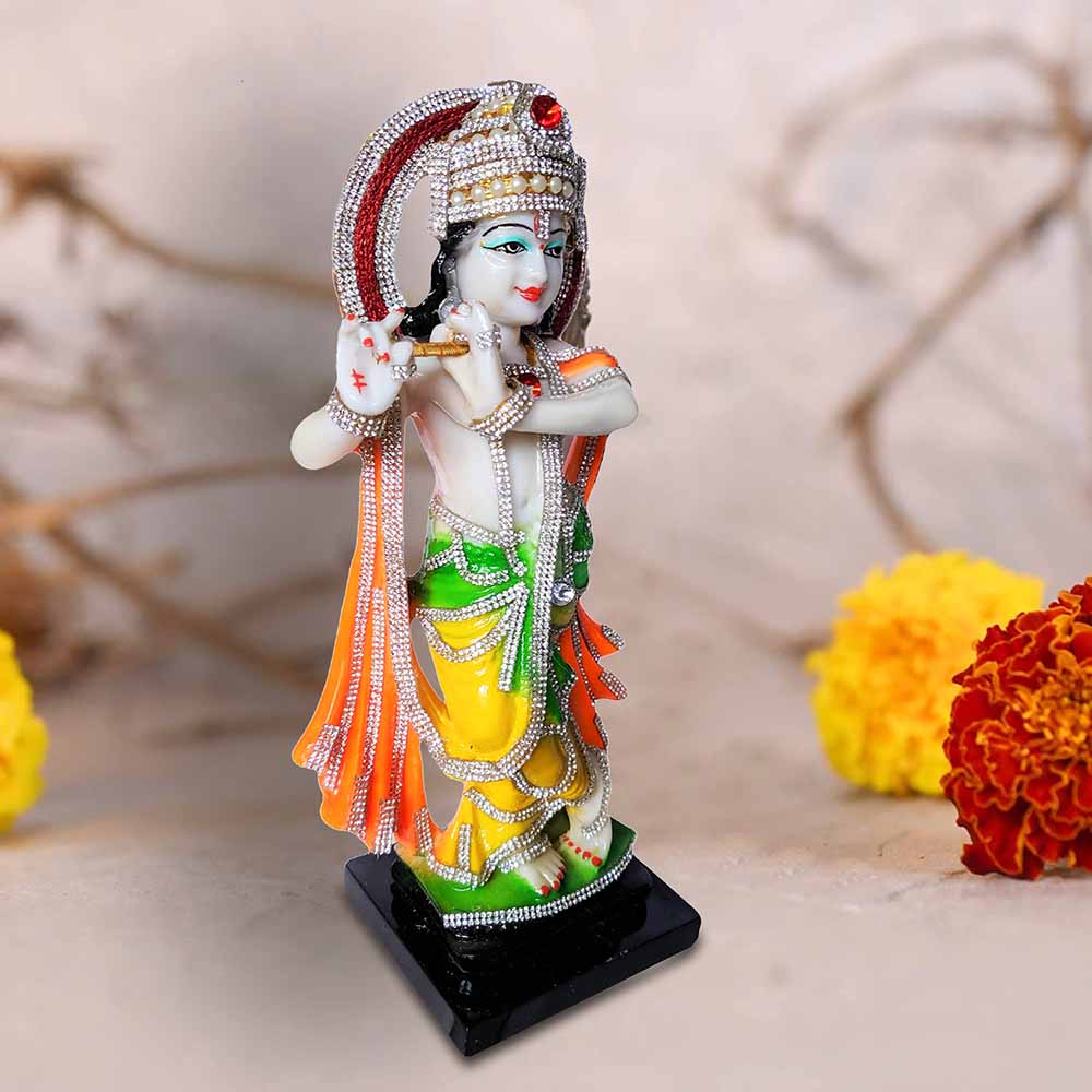 Standing Krishna Idol playing flute for janmashtami Decoration