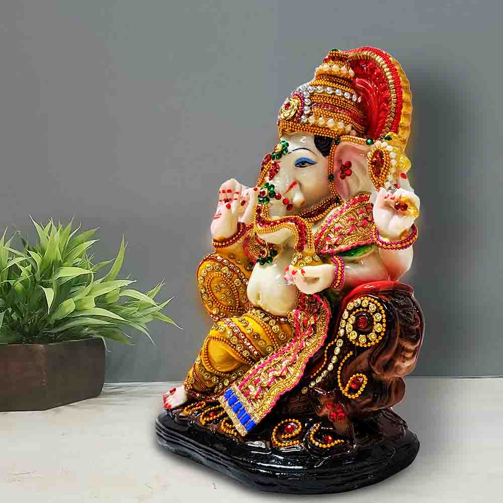 Multicolour Ganesh Idol in ashirwad for Ganesh Chaturthi Decoration