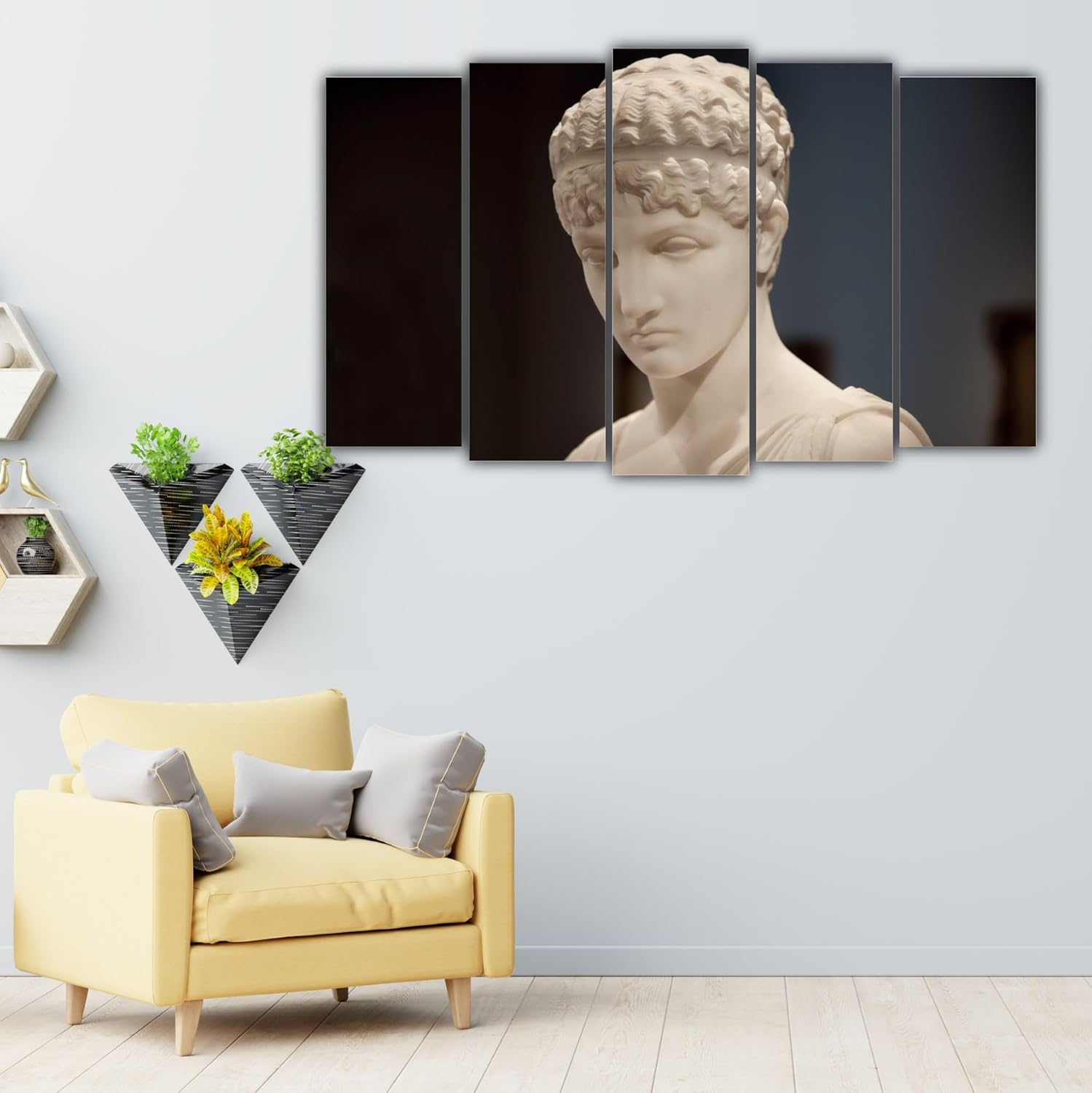 Close-up of the 5-panel framed Christian Wall Art with vibrant colors and splash-proof finish