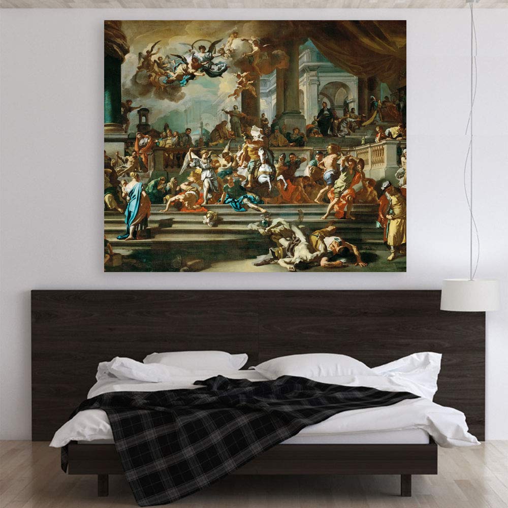 Close-up of the Human-tastic Classic Unframed Abstract Wall Art with earthy tones on pure cotton canvas.