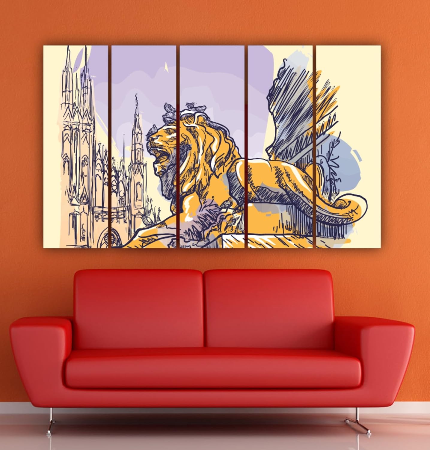 Close-up of framed Wall Art panels with splash-resistant prints