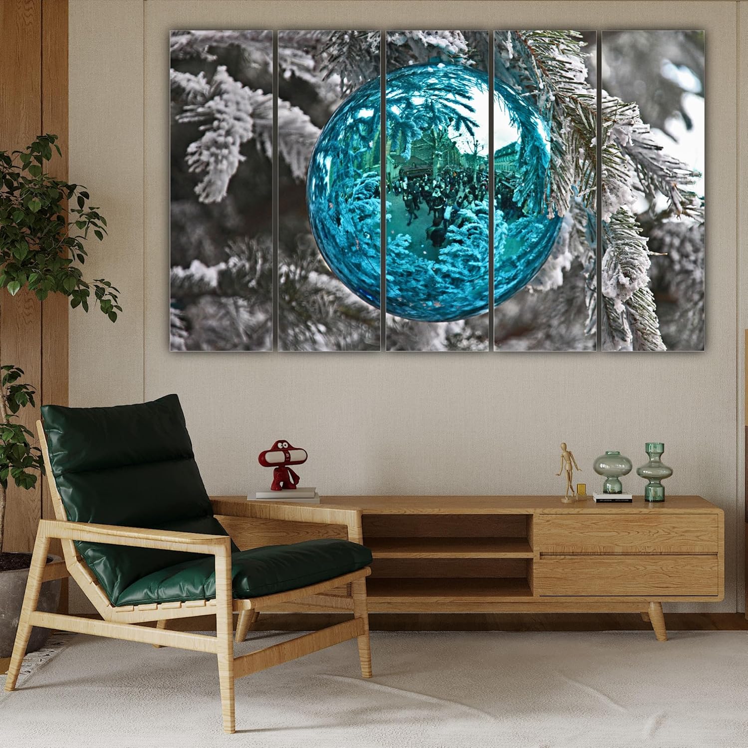 Side view of Snow-mazing Multi-Frame Winter Photography Framed Wall Art displaying crisp, laminated Wooden MDF frames.