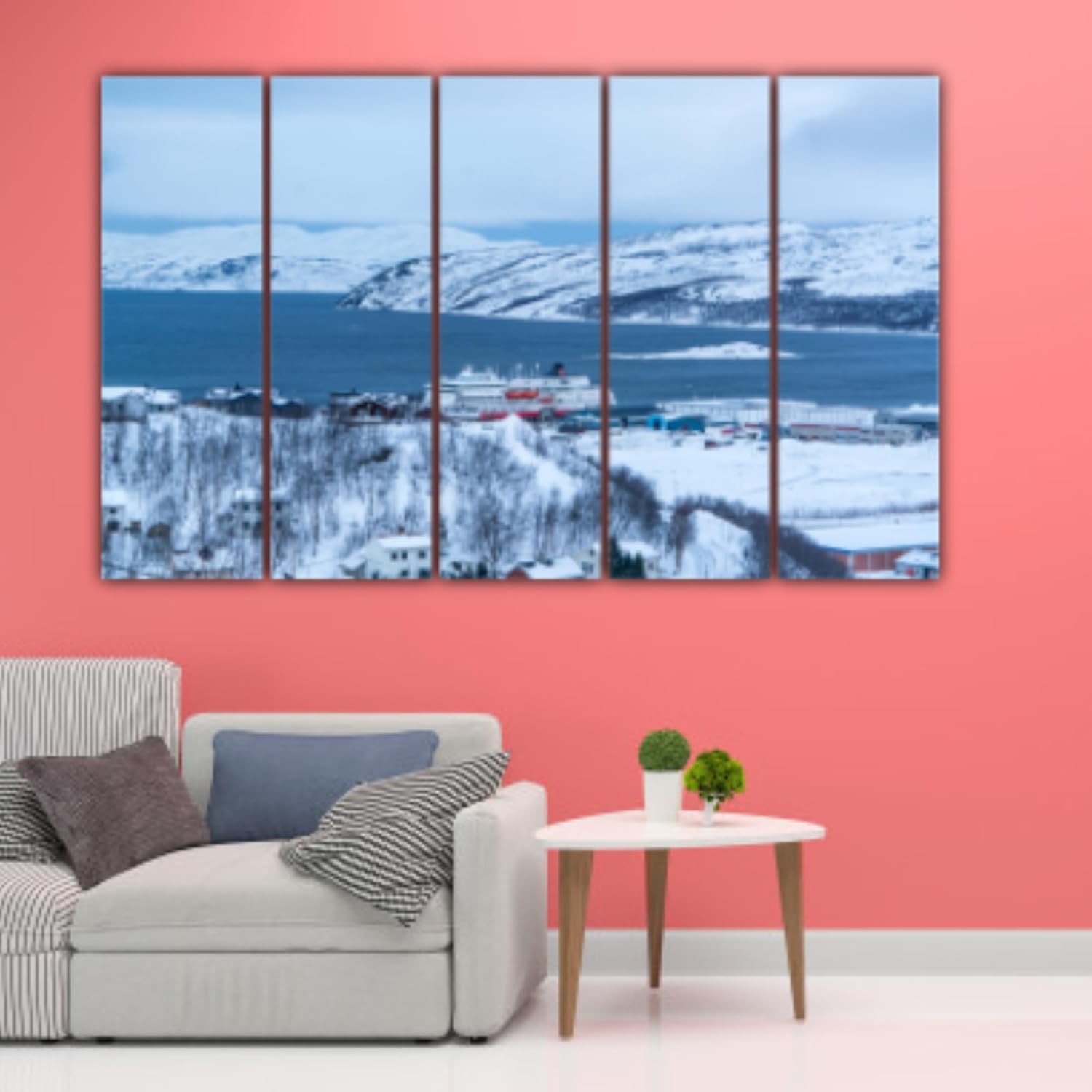Peek-a-Boo! Mountain Majesty Multi-Frame Framed Wall Art close-up showing vivid mountain details.