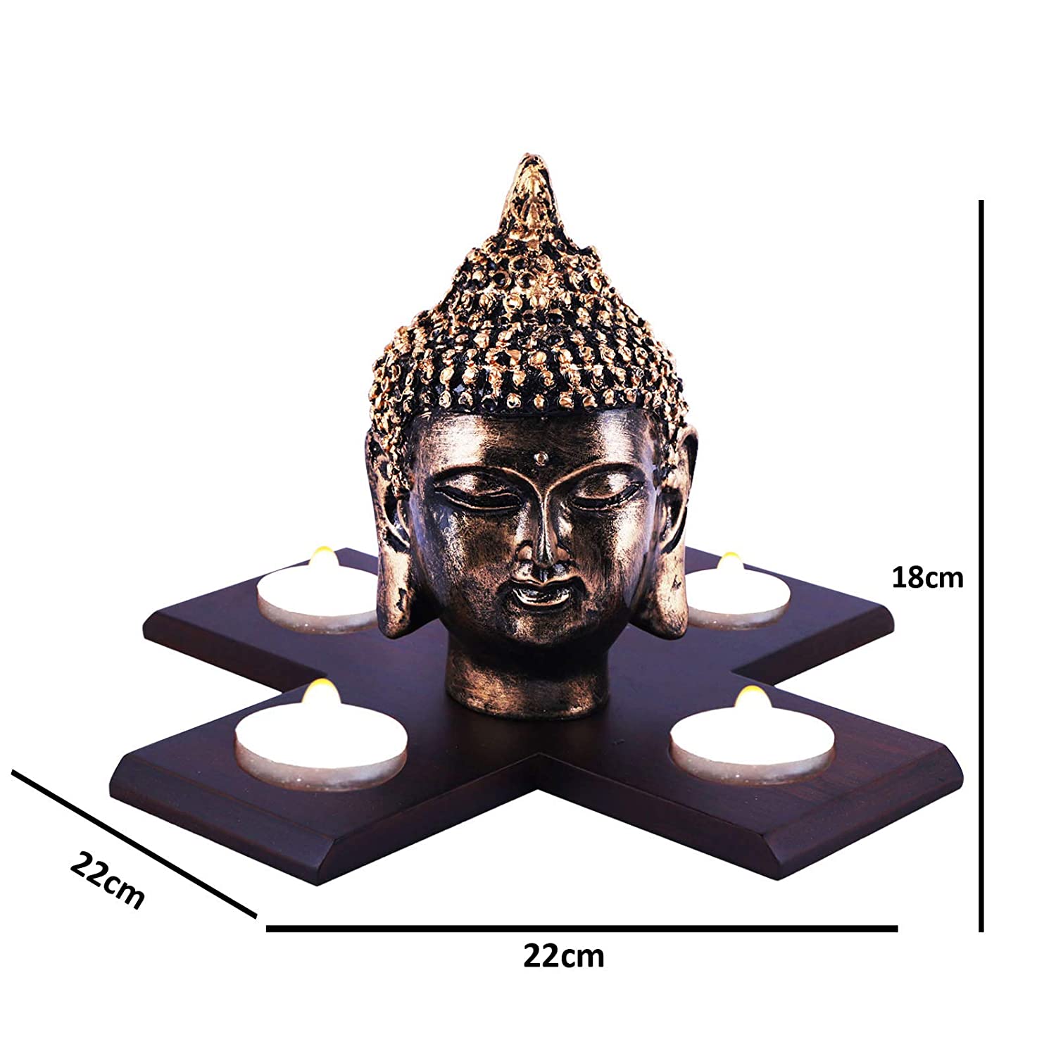 Antique Golden Buddha Face Showpiece for Home Decoration