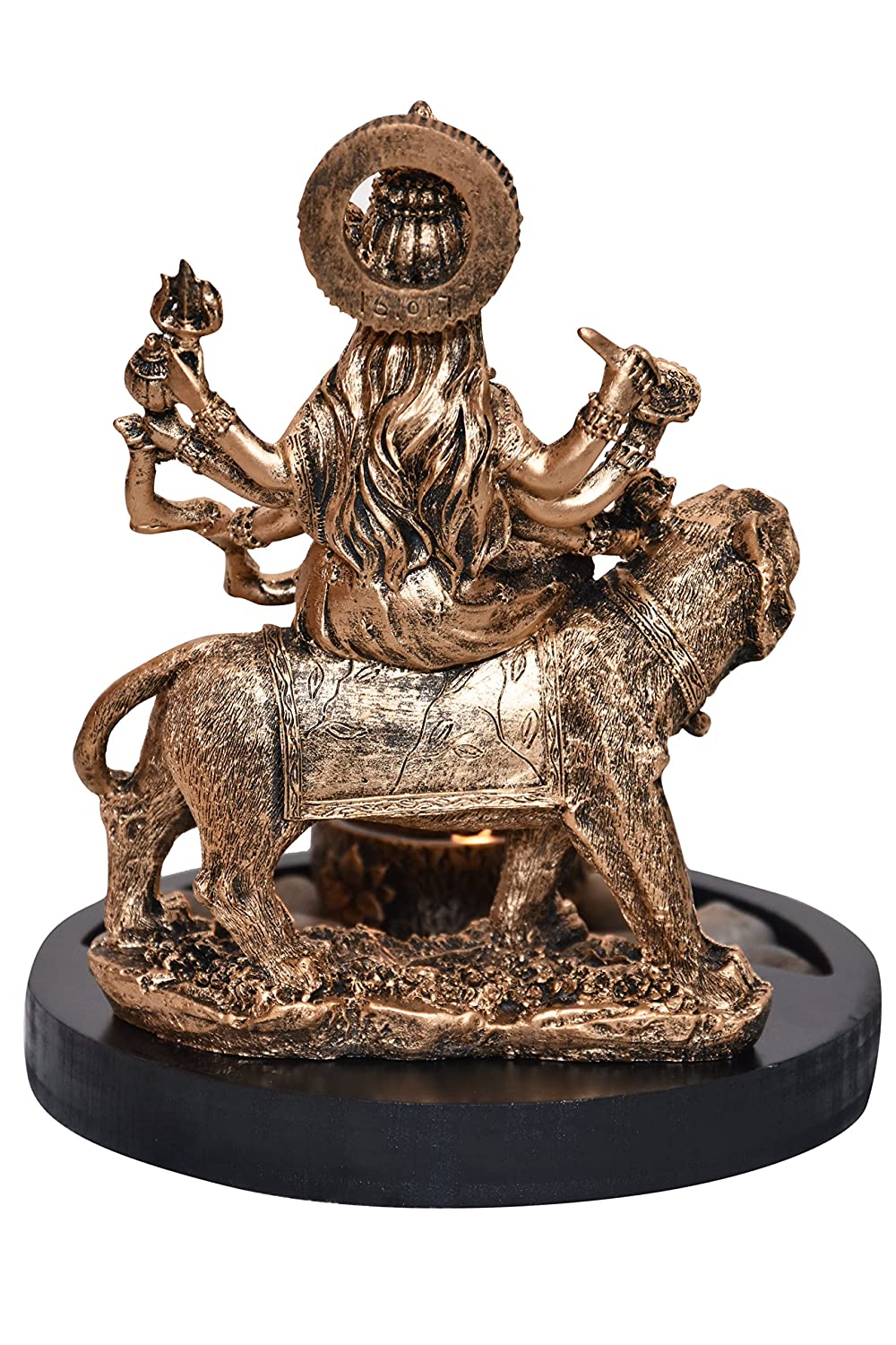 325692-top-antique-golden-maa-durga-showpiece-sitting-on-lion-on-circular-wooden-tray-with-tealight-and-white-pebbles-india.jpg
