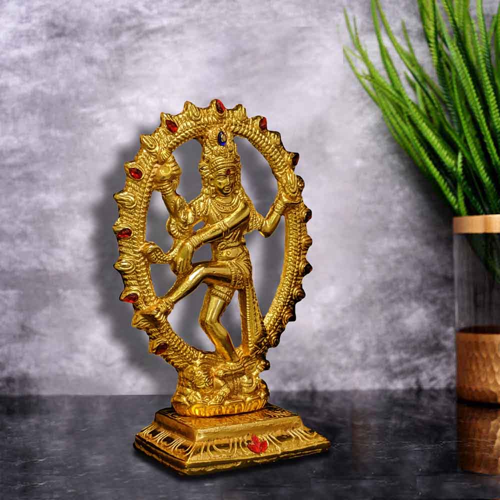Antique Golden Dancing Natraj Showpiece for vastu