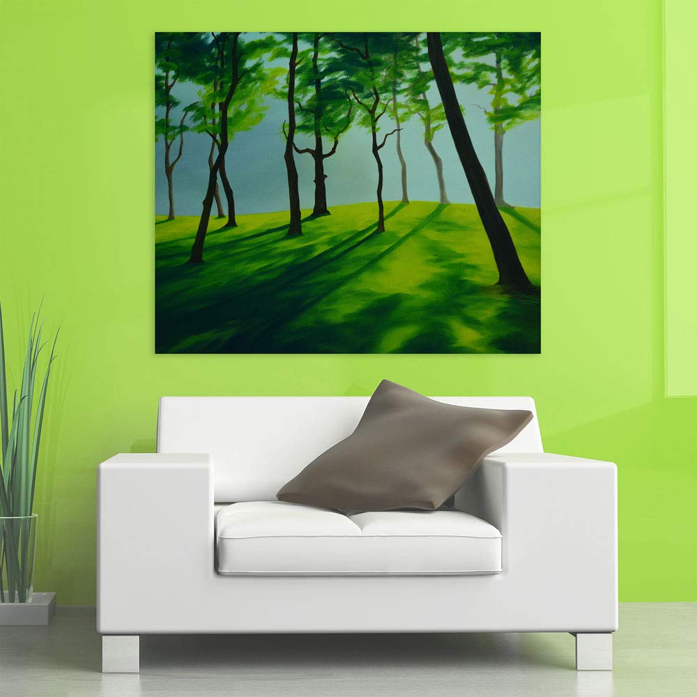 Close-up of Canvas of Contemplation: Unframed Nature Wall Art showcasing matte earthy tones on pure cotton canvas.