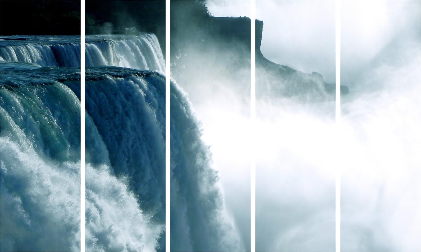 Splash into Style Multi-Frame Wall Art for Waterfall Lovers  Framed Abstract Waterfalls (150x76cm)