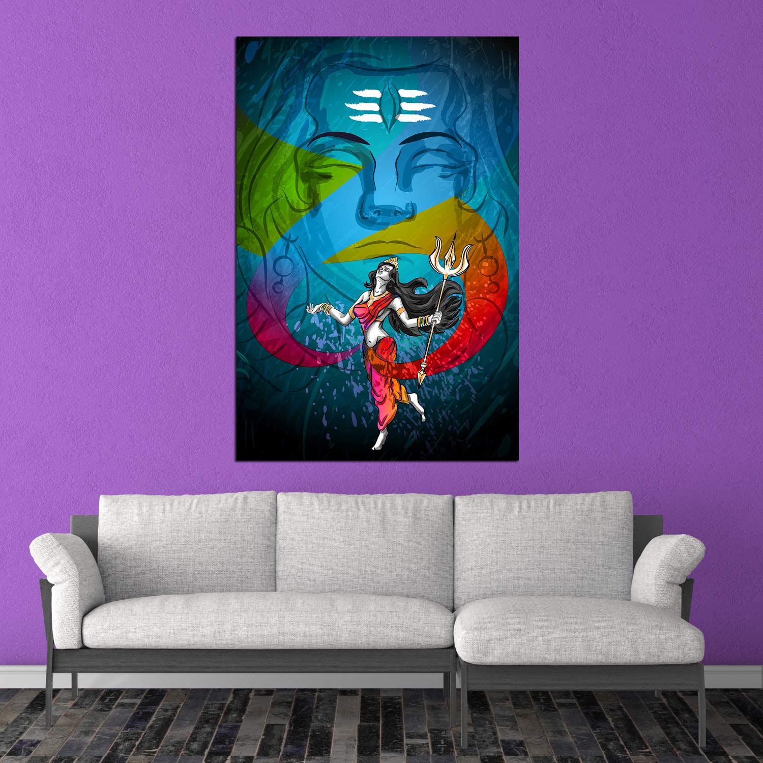 Durga-riffic Divine Canvas That'll Bless Your Walls - Unframed Hindu Wall Art (91x61cm)