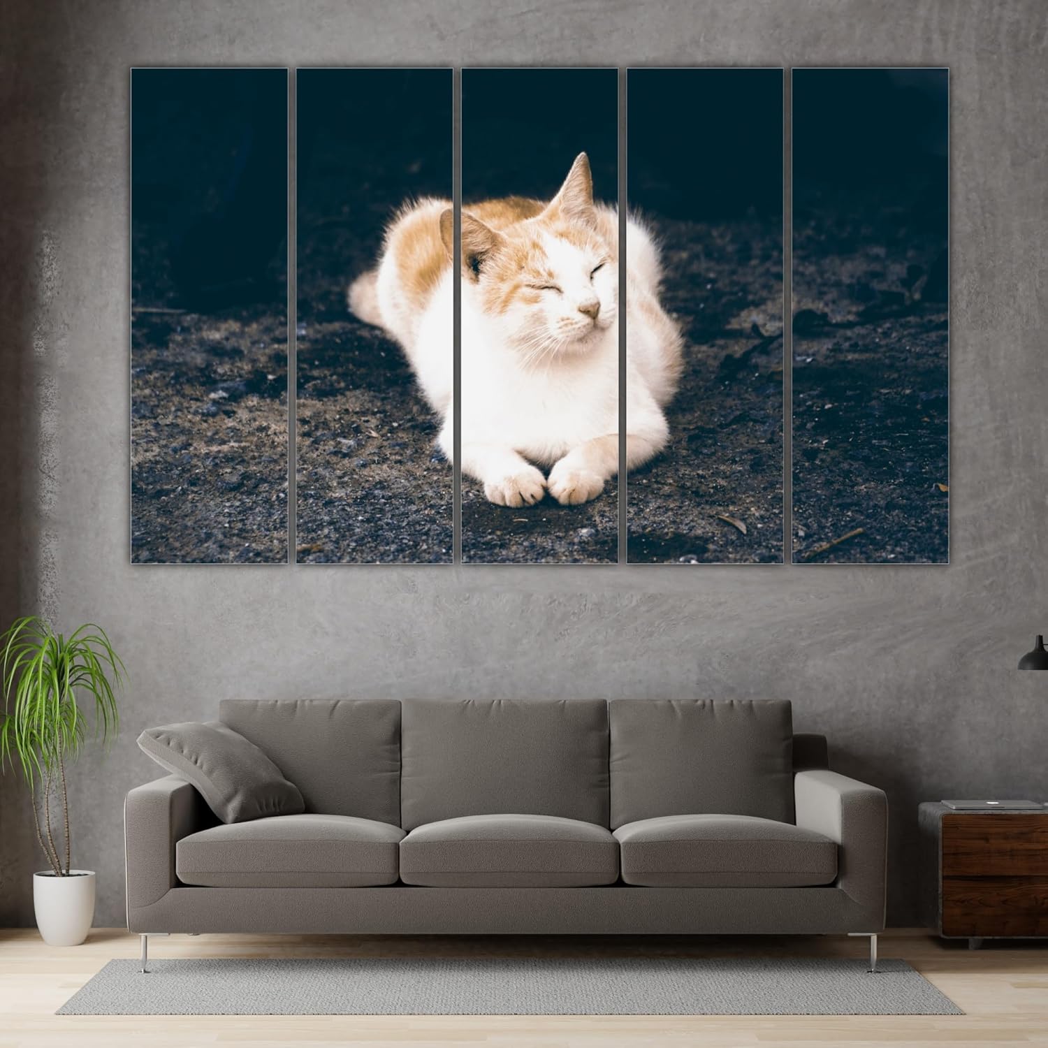 Vibrant colors of the Cat-astic Multi-Frame Wall Art highlighted on durable 6mm MDF frames.