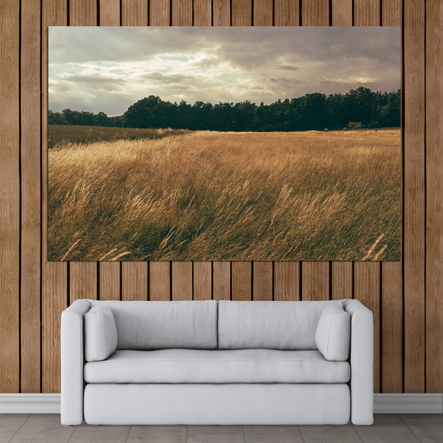 Golden Grain Groove: Unframed Nature Vibes Wall Art