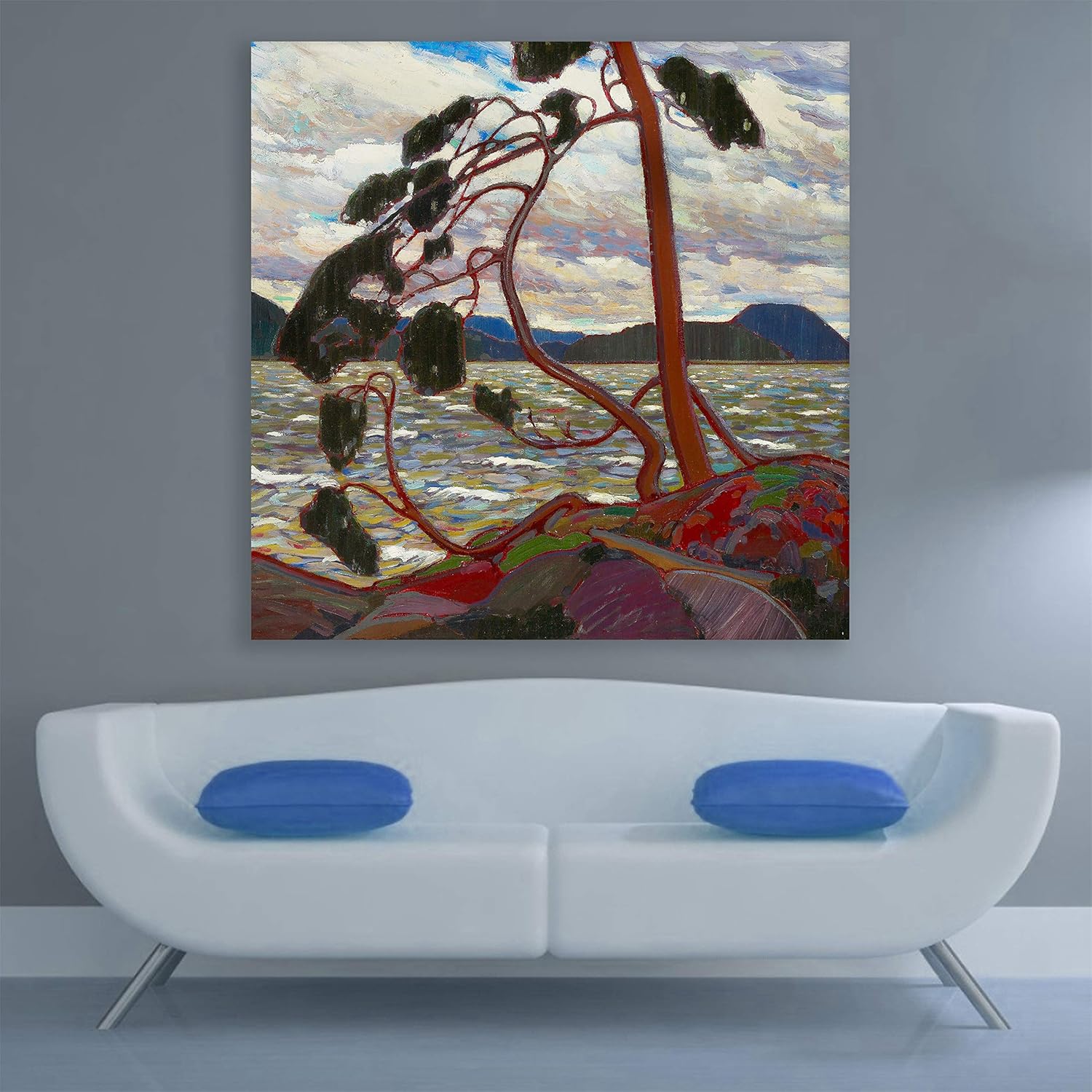 Fading-from-Memory Canvas That'll Make Your Walls Do a Double-Take - Unframed Modern Abstract Wall Art displayed on a living room wall