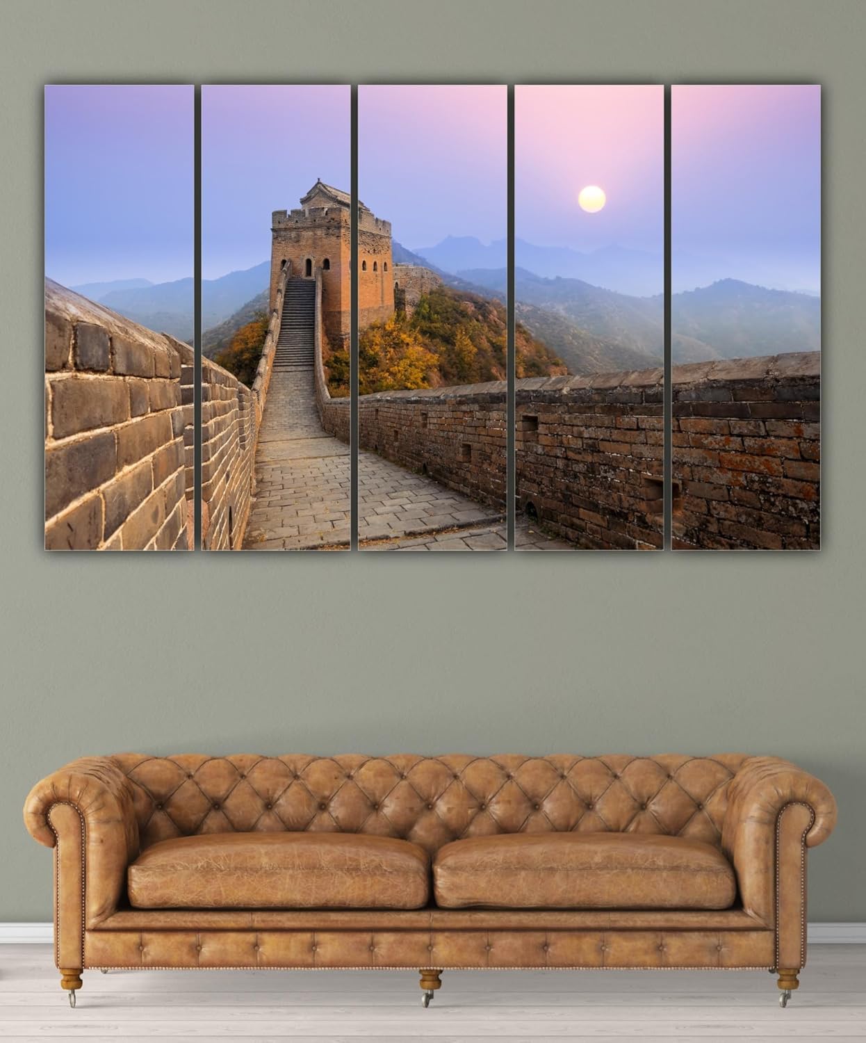 Five framed panels of Great Wall-tastic China Canvas ready to fortify your walls